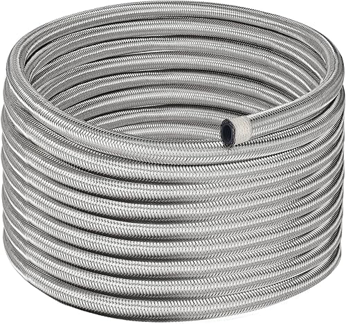 EVIL ENERGY - Manguera de combustible de 10AN, manguera de combustible trenzada de nylon CPE AN10 de 20 pies, plateada