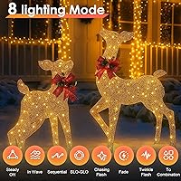 Vista 3 de LumiGlow - Luces de Navidad de 1200 LED, 394 pies, luces de árbol de Navidad impermeables IP67 con 8 modos, luces de cadena para exteriores