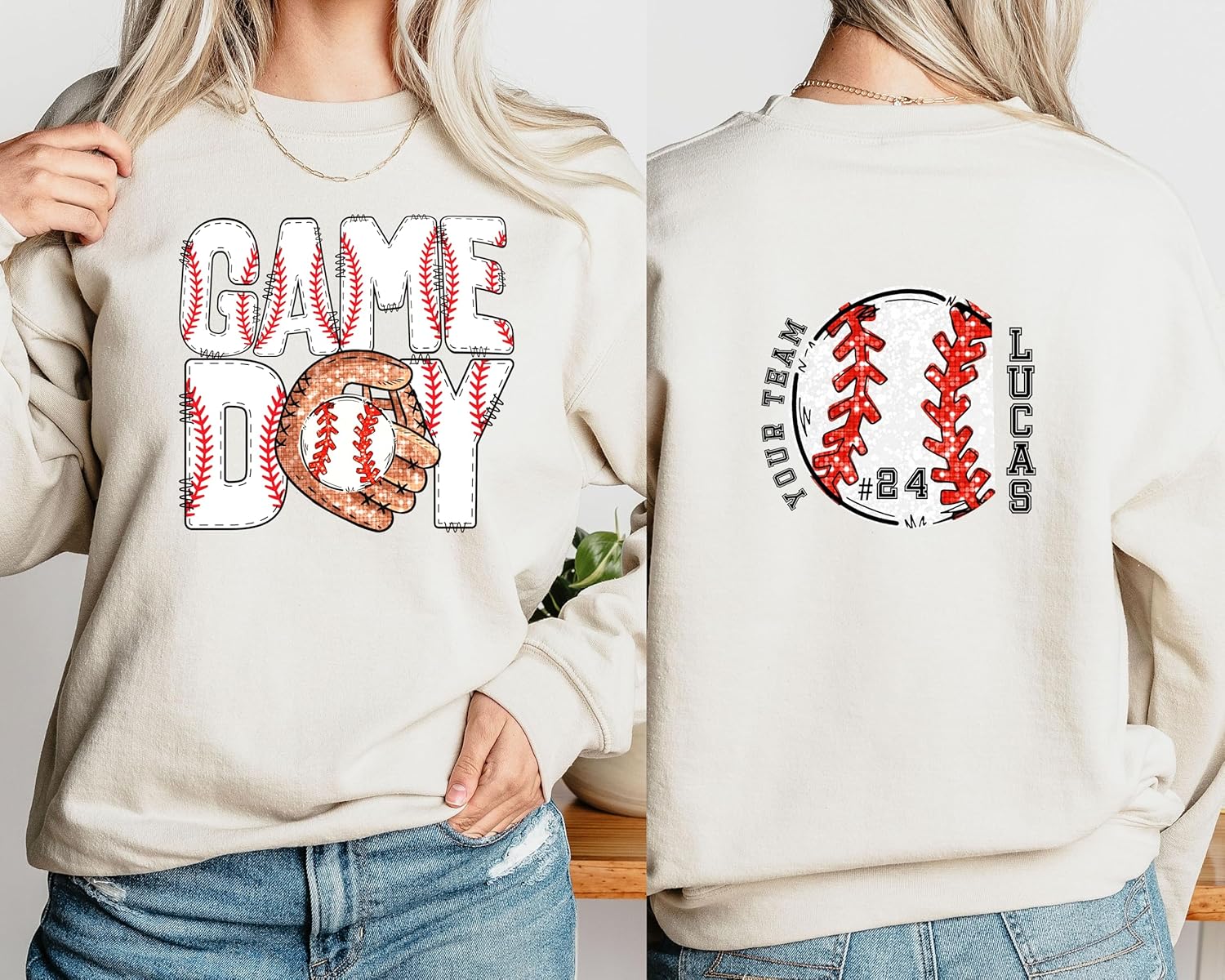 Personalized Baseball Game Day Shirt, Baseball Gameday Unisex Sweatshirt, Custom Baseball Shirts, Gift for Baseball Lover, Game Day Sweater