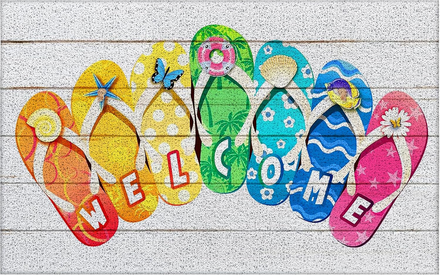 Beach Door Mat, Coastal Beach Welcome Mat, Beachy Room Decor Aesthetic, Beach House Decor, Nautical Door Mat, Coastal Ocean Bathroom Kitchen Decor, The Beach is My Happy Place, 17x30 Inches