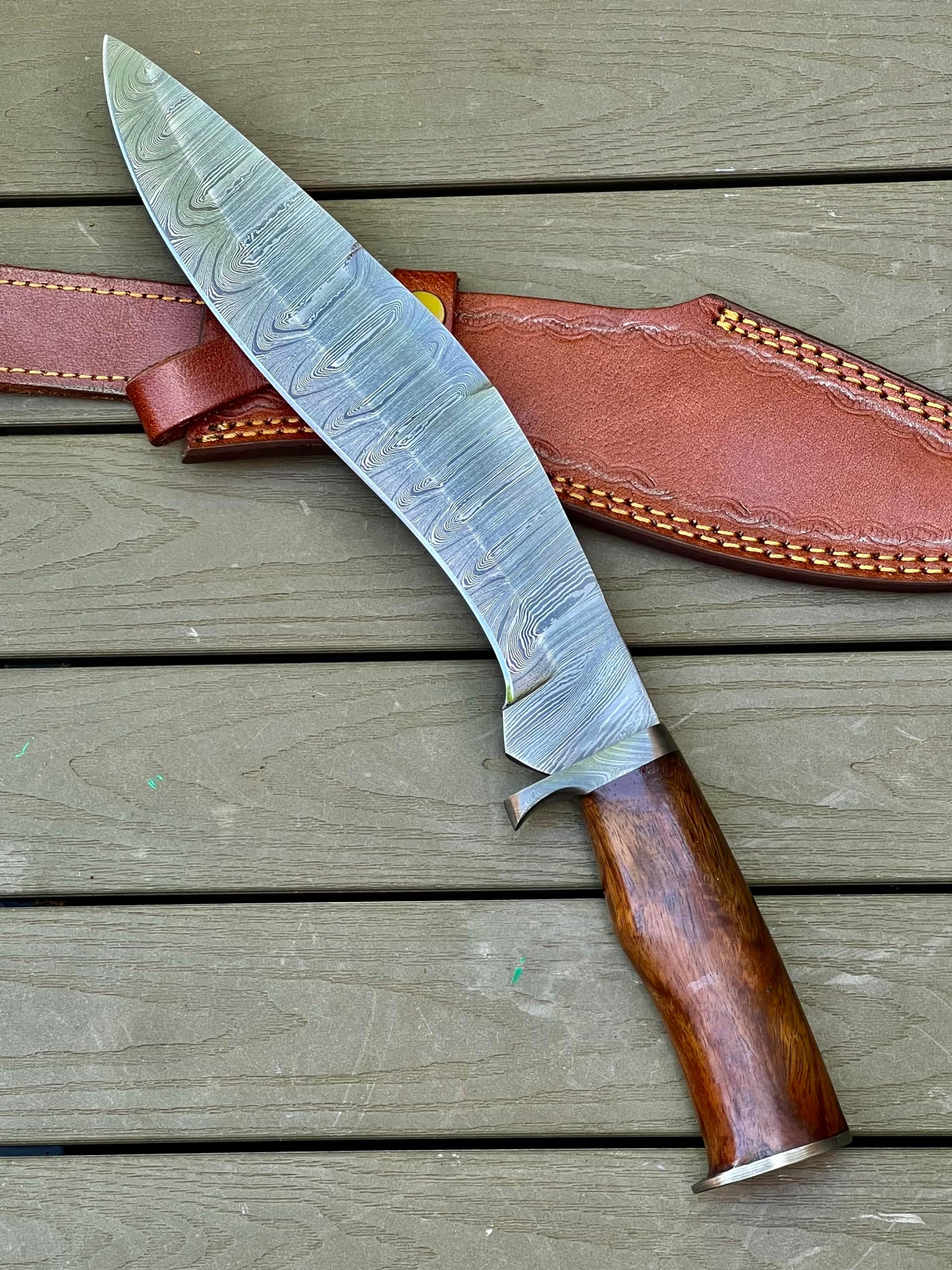 RG-02-Handmade Damascus Steel Kukri Knife - Stunning Perfect Grip Handle