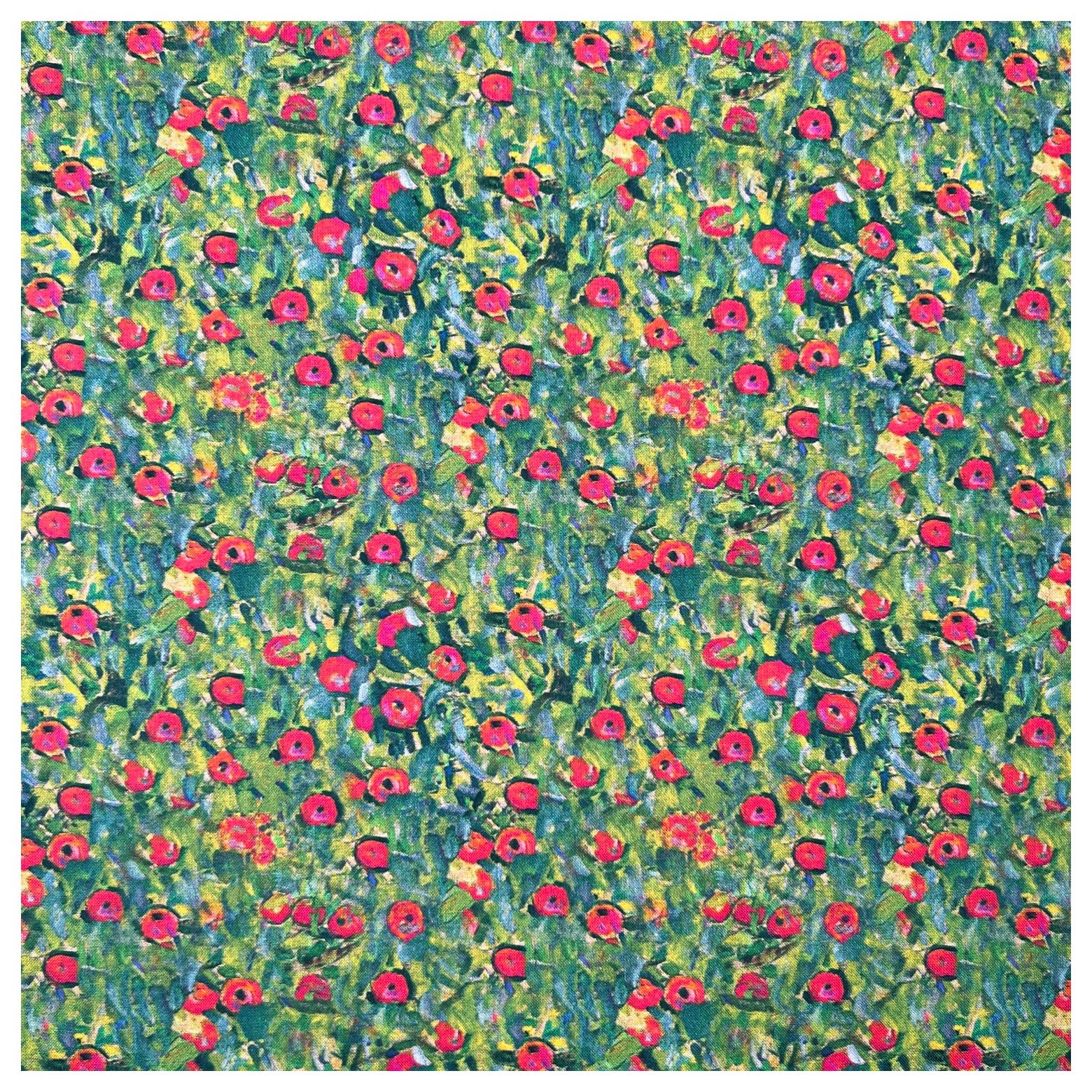 TheFabricTrade 100% Cotton Fabric Digital Printed Material Gustav Klimt Apples Abstract Design, Ideal for Arts & Crafts, Quilting - 2 Metre (200cm x 140cm)