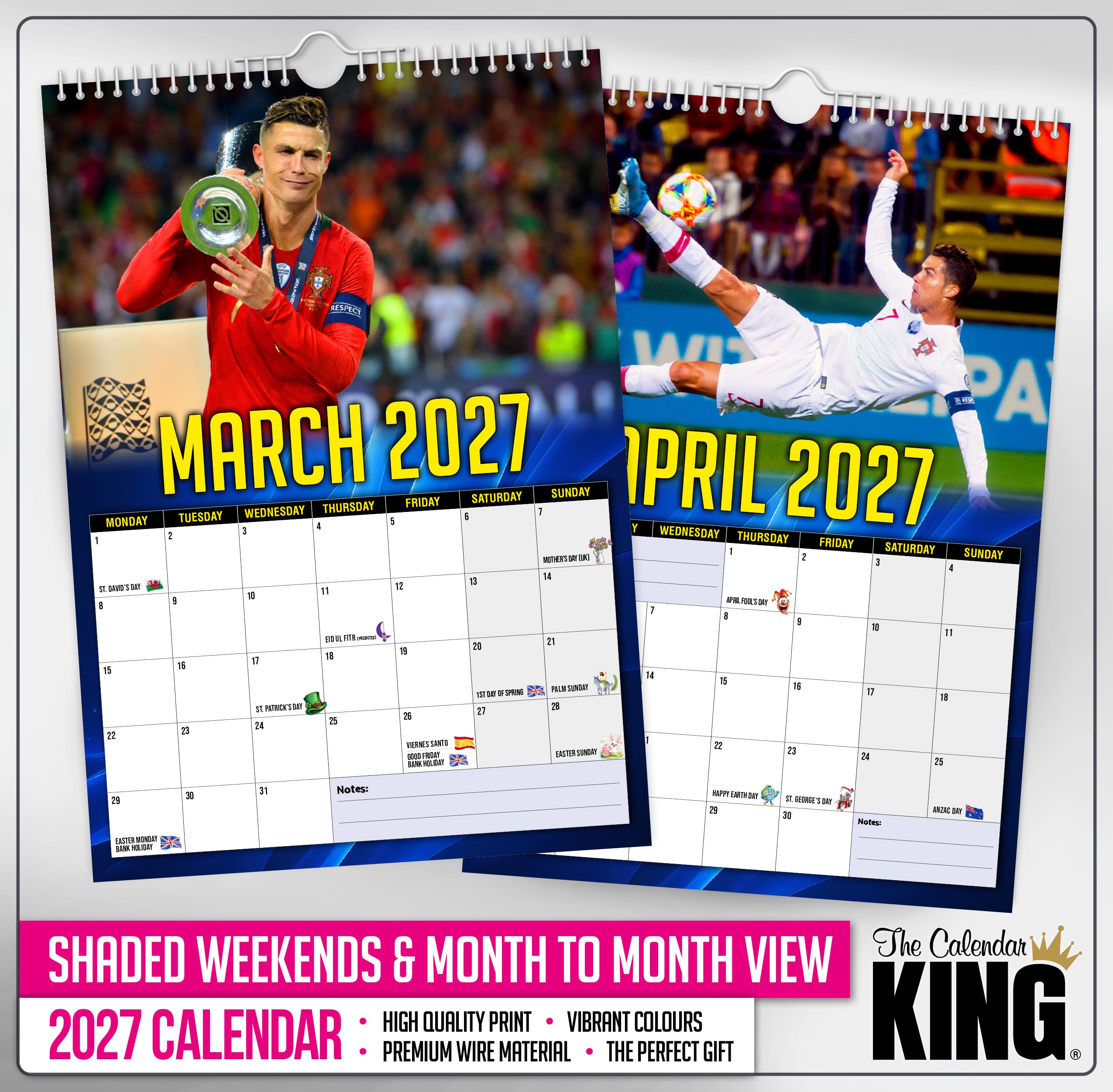 The Calendar King // Cristiano Ronaldo - Wandkalender 2026 (vollfarbig, A3-Größe)