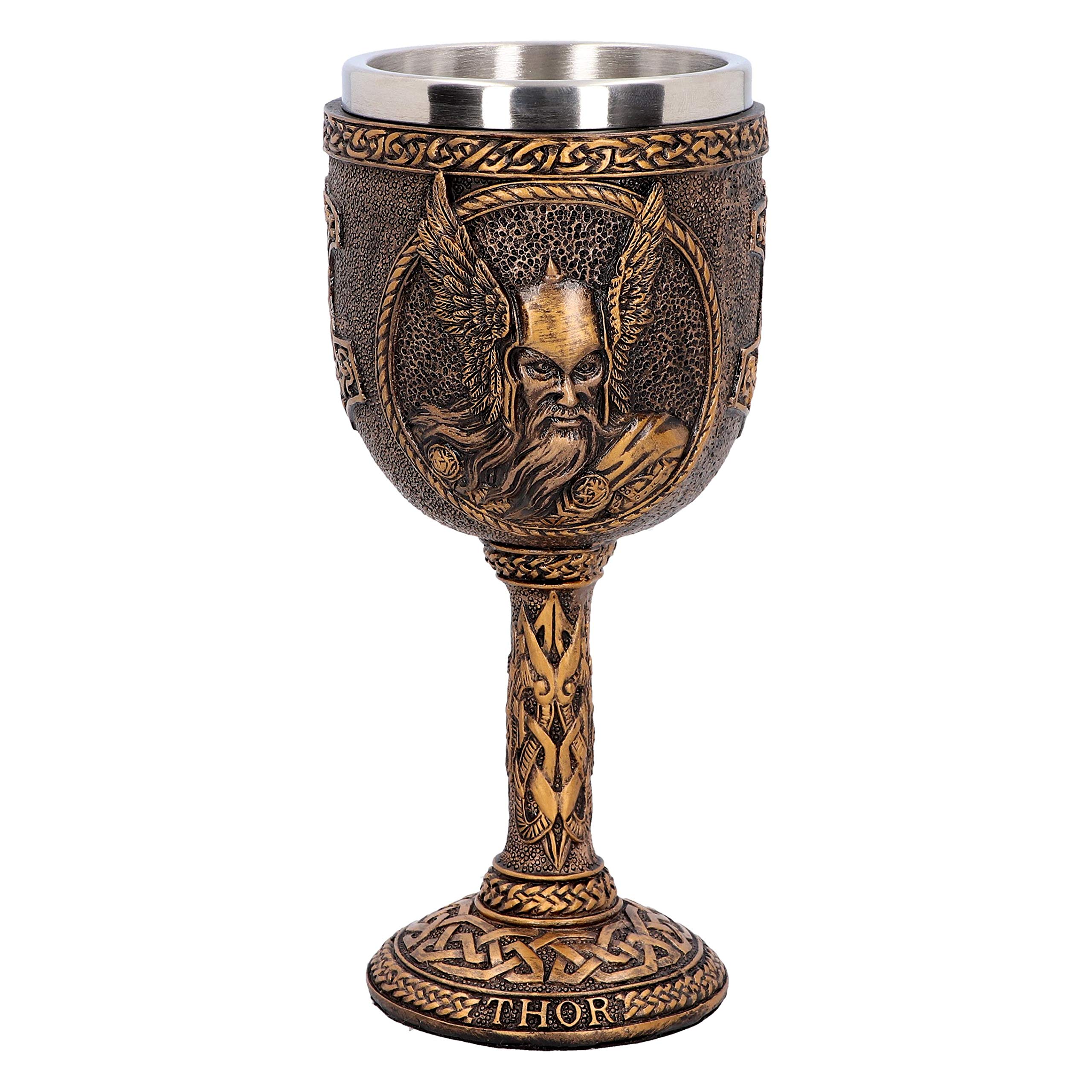 Nemesis Now D4719P9 - Calice Thor, 17 cm, in resina con acciaio INOX