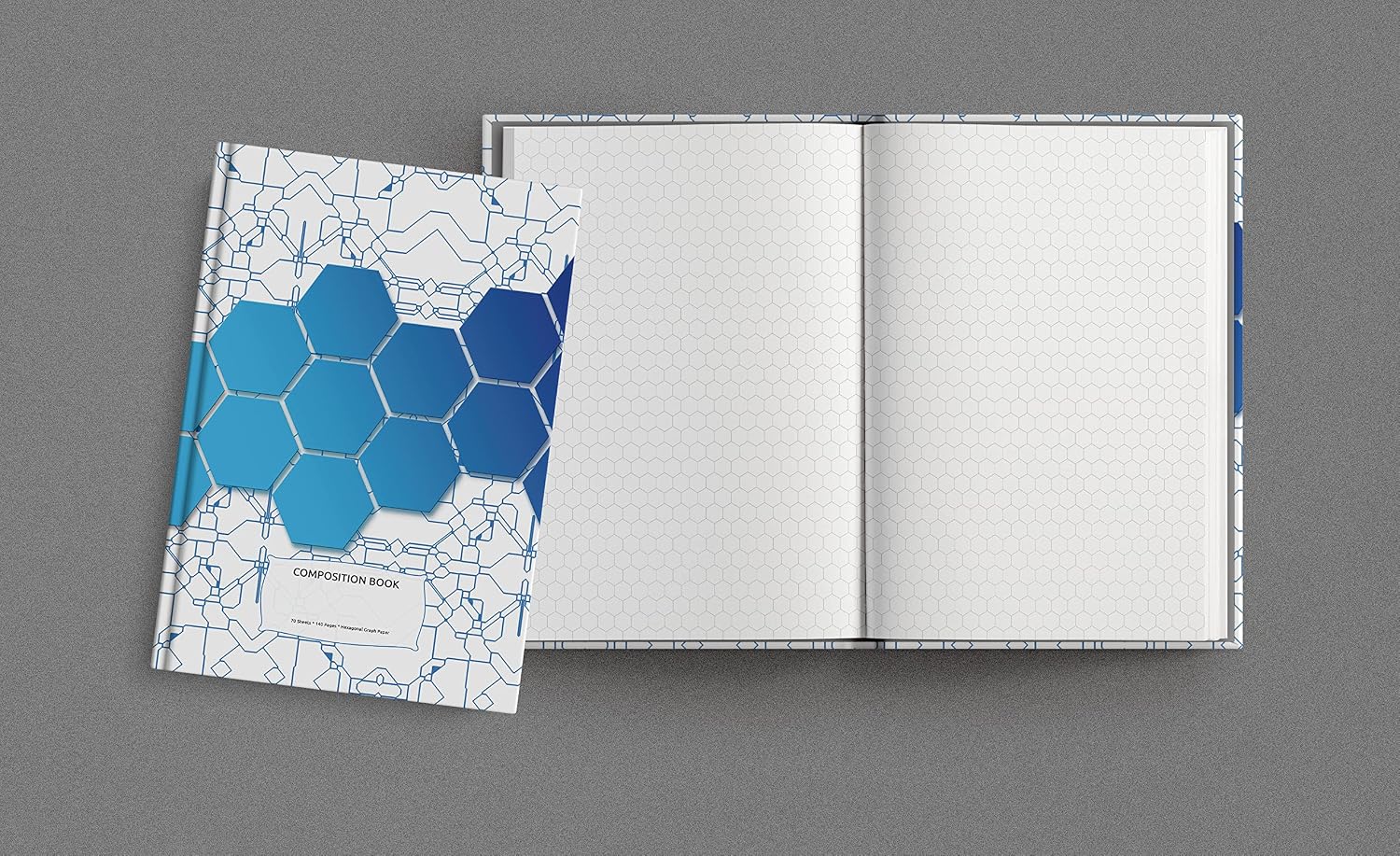 Hexagonal Graph Paper Composition Notebook: Organic Chemistry & Biochemistry Study, 1/4 inch hexagons image 3