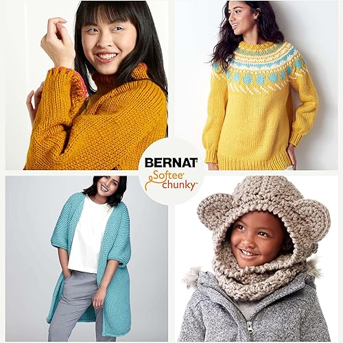 Miniatura 6 de Bernat Softee Chunky BB - Ovillo de lana natural, 1 paquete de 14 onzas, acrílico, #6 súper voluminoso, 431 yardas, tejidoganchillo