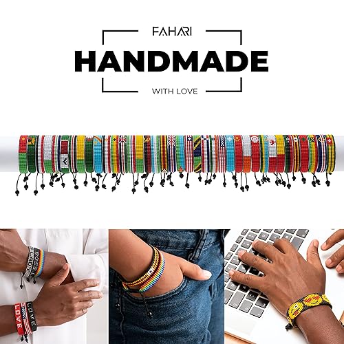 Miniatura 5 de Colombia Flag Bracelet Handmade Bracelet,Adjustable Beaded Boho-Style Rope Bangle with Patriotic Design