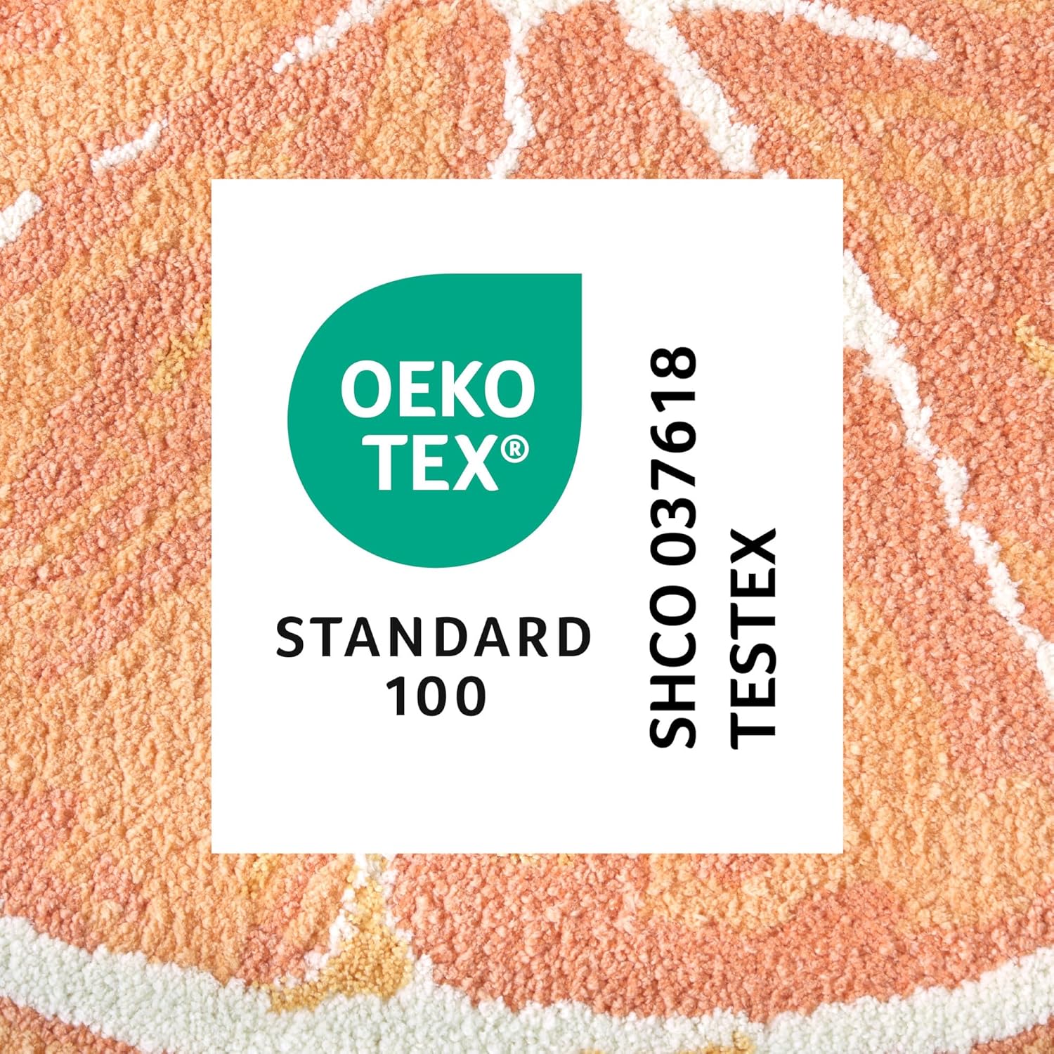 TOWN & COUNTRY PLAY Citrus Slice Orange Half Circle Shaped Bath Mat, Absorbent Tufted Floor Mat, Non-Slip Backing, Machine Washable, Orange, 34.7"x18.1"