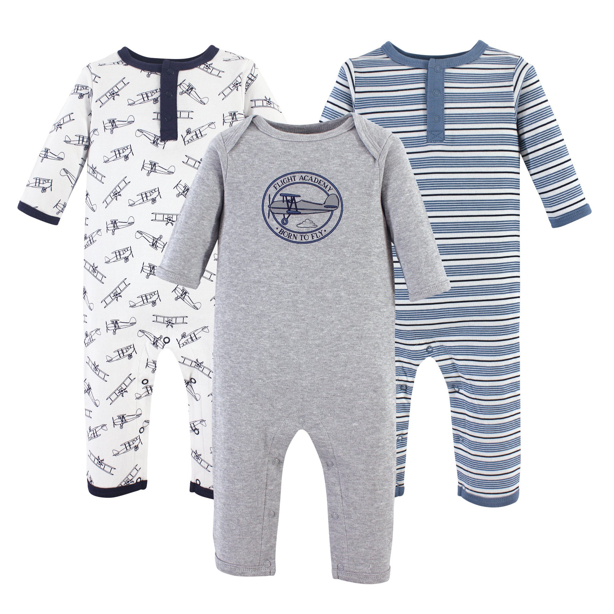 Hudson baby Combinaison Union en Coton, Lot de 3 Ensemble Layette bébé-garçons