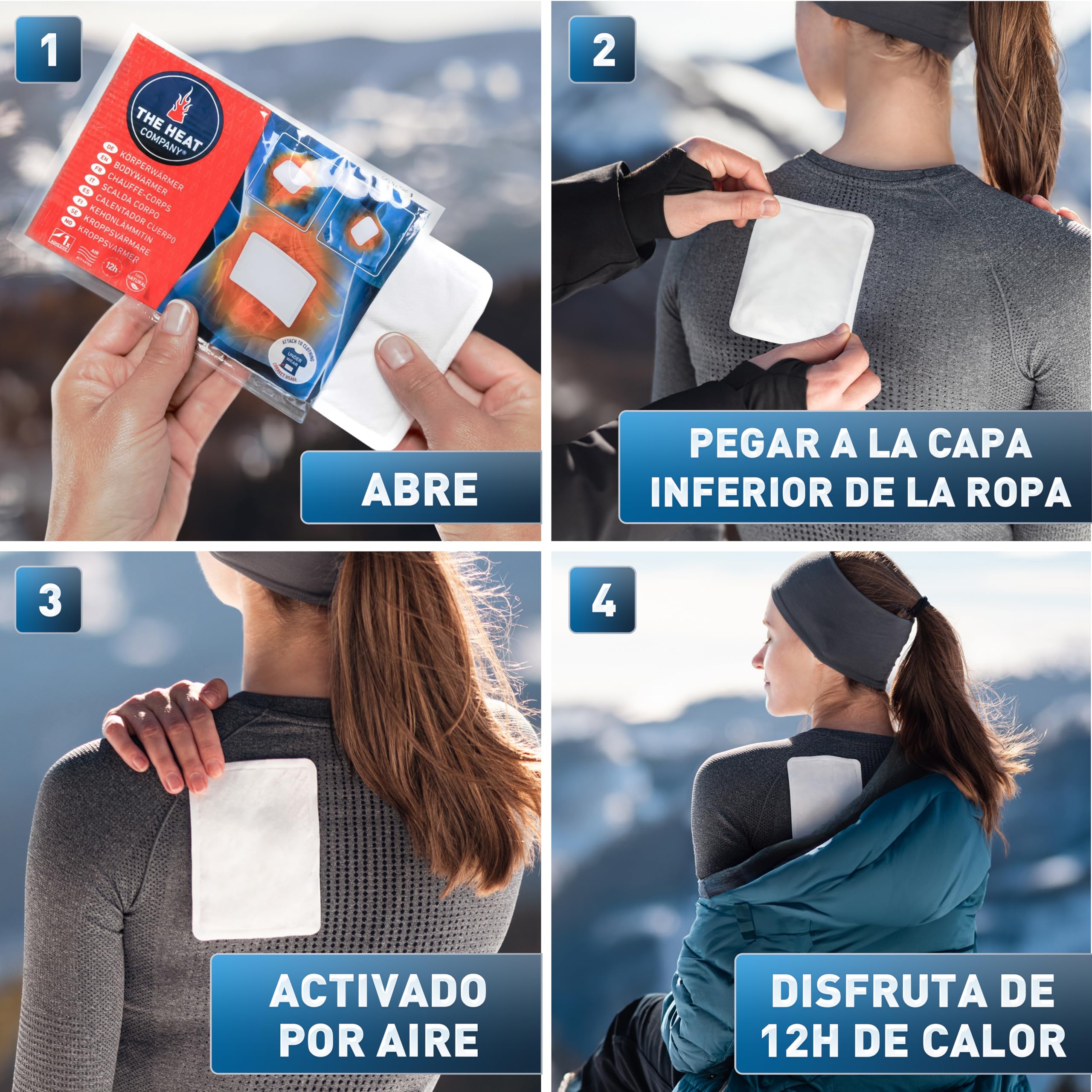THE HEAT COMPANY Calentador Cuerpo - 10 Piezas - Extra CÁLIDO - Adhesivo - Espalda y Cuello Caliente - 12 Horas de Calor Acogedor - Calor instantáneo - Activado por Aire - Puro Natural