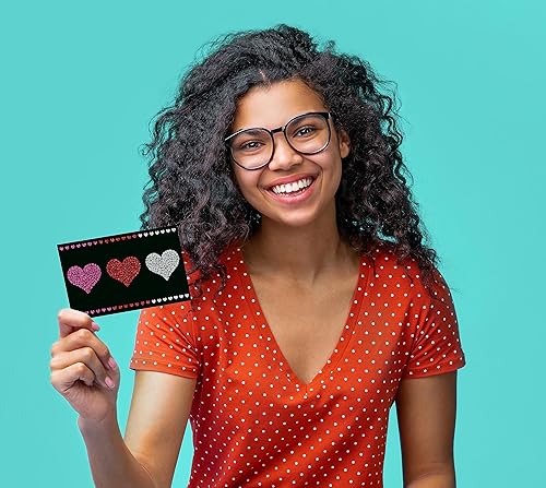 Miniatura 5 de Better Office Products Paquete de 24 tarjetas de notas de corazón con purpurina, tarjetas de felicitación de amor, 4 x 6 pulgadas, 8 diseños