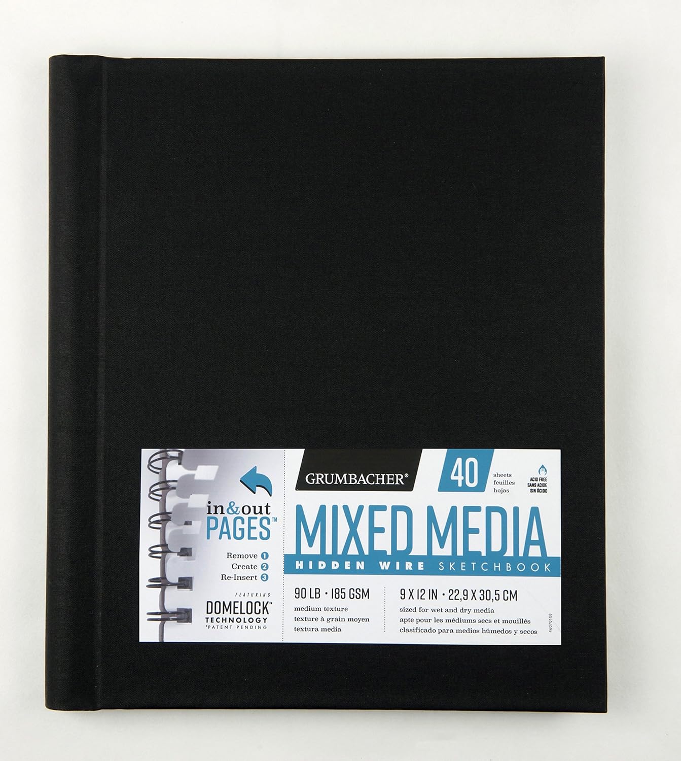 Grumbacher Mixed Media Paper Hardcover Sketchbook with In and Out Pages and Hidden