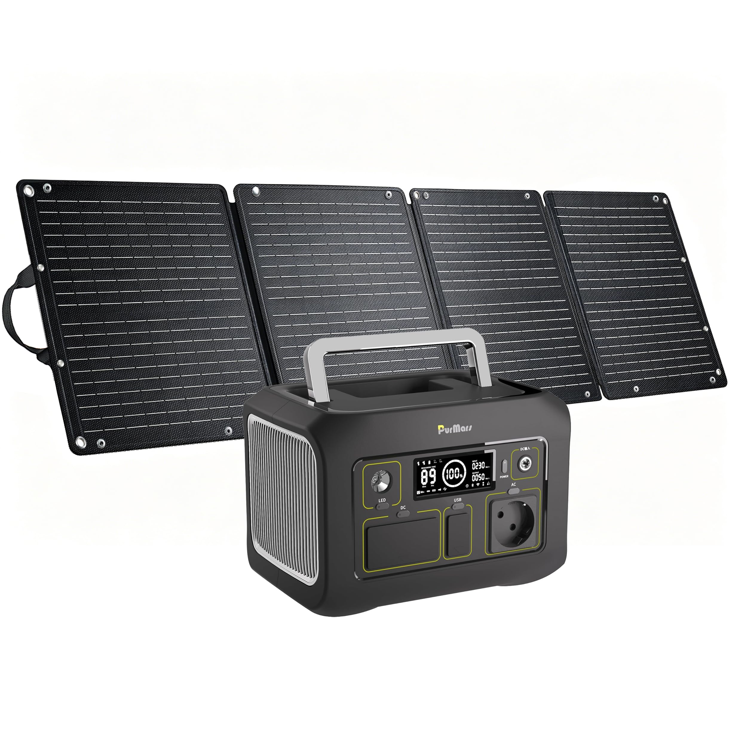 Station d'alimentation portable 300 W avec panneau solaire 110 W, batterie LiFePO4 288 Wh | Générateur solaire, portable, plusieurs sorties, alimentation extérieure, charge rapide, camping, extérieur, voyage, urgence