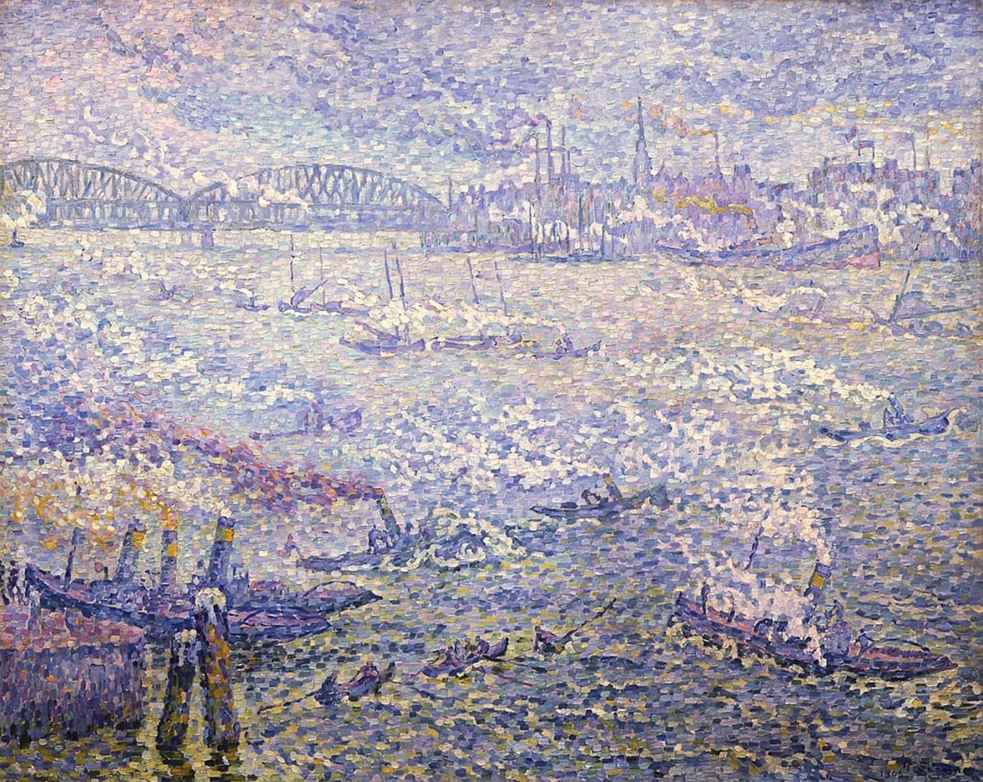 POSTERIIk Famous Modern Artwork Art Mural Rotterdam. Smokes by Paul Signac Oil Paintings Pictures for Home Decor 60x90cm