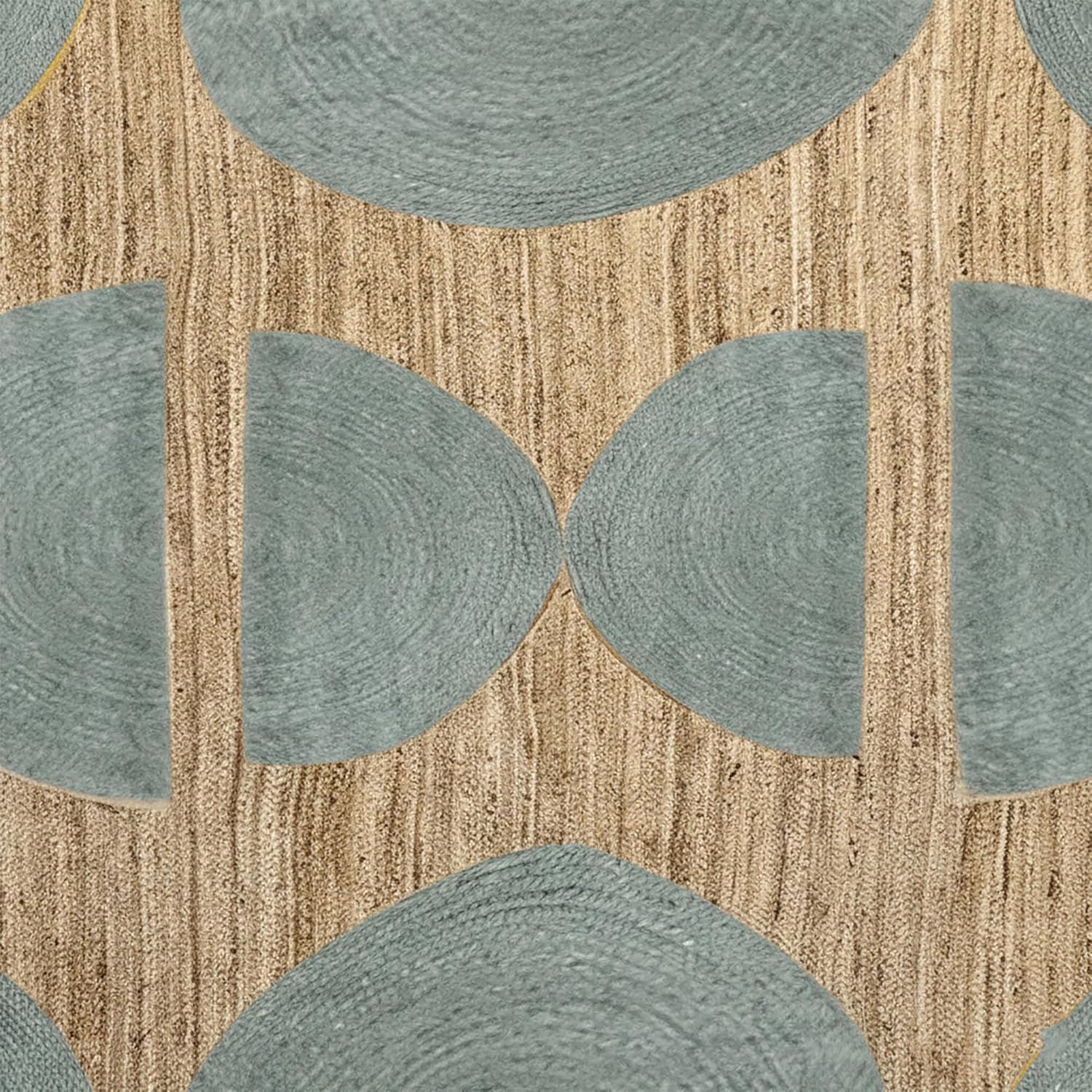 Premium Quality Jute Rug 12x15 Feet Area Rug Natural Fiber Jute Rugs Thick 0.27" Gray Half-Moon Pattern Geometric Rugs for Living Room Kids Room Decorative Floor Home Decor Carpet