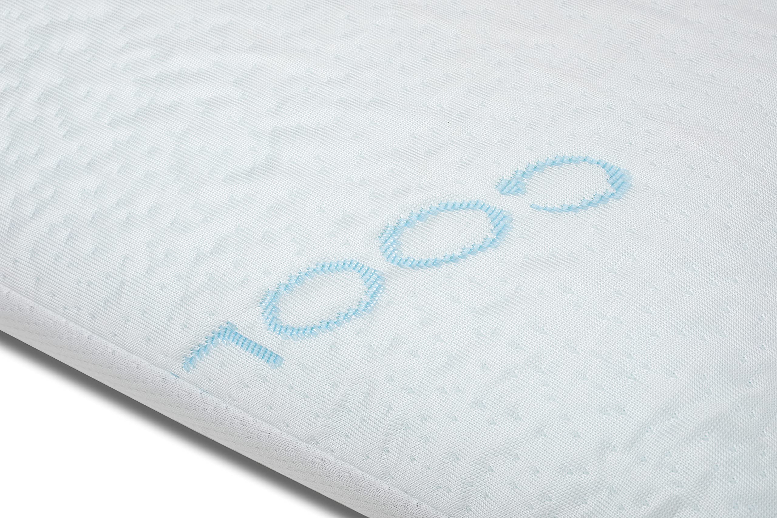 SEASONS - Almohada Viscoelástica 70 cm, Antiácaros y Antibacterias, Tejido Cooler, Doble Funda, Tratamiento con Limpieza de Ozono, Fabricado en España
