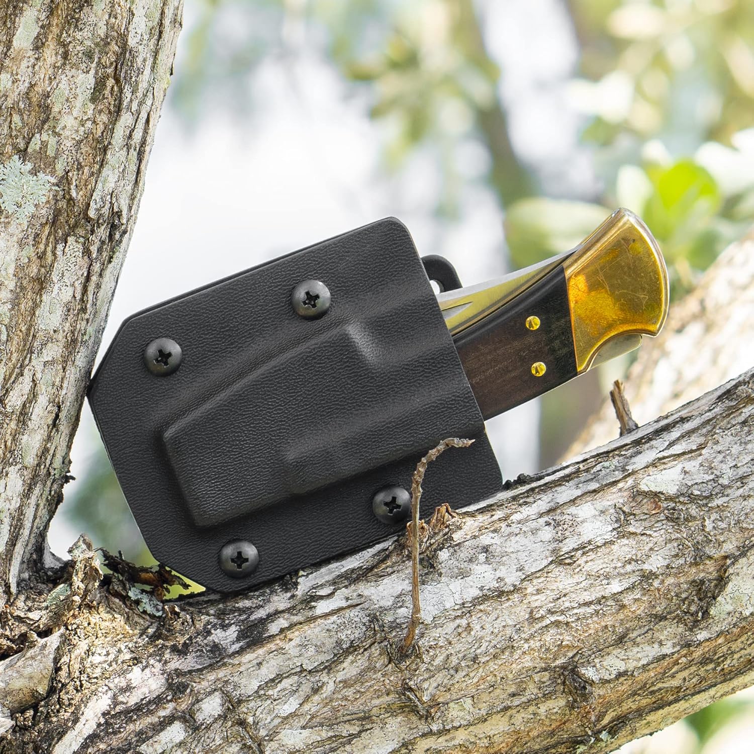 Clip & Carry Kydex Sheath for The Buck 110 & Buck 112 Folding Pocket Knife - Made in USA - Belt Holster Case - Black