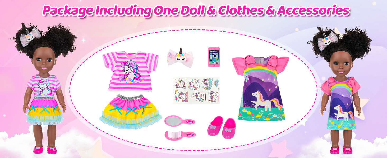 14 Inch Black Baby Doll With Afro Hair, Soft Vinyl Doll Toy For Kids Comes With Changeable Clothes And Pacifier 1 Year Old Toys Barby Toddler Doll P 34298826 Cat 7313