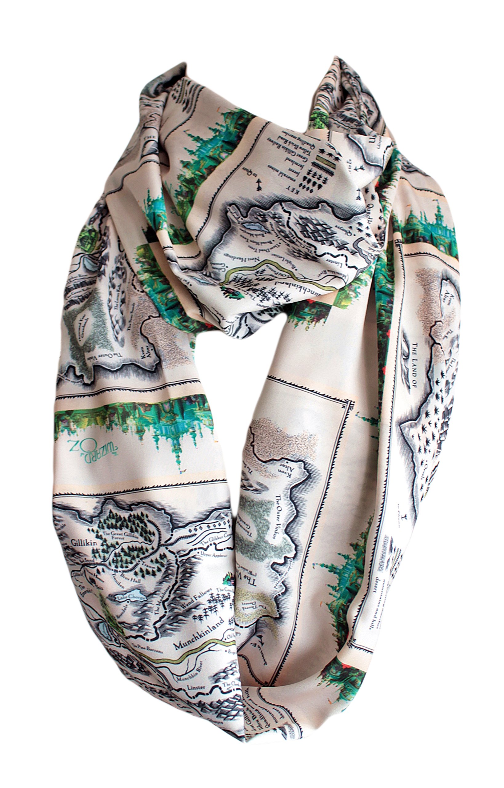Etwoa The Wonderful Wizard of Oz Map Infinity Scarf Lyman Frank Baum - Image 3