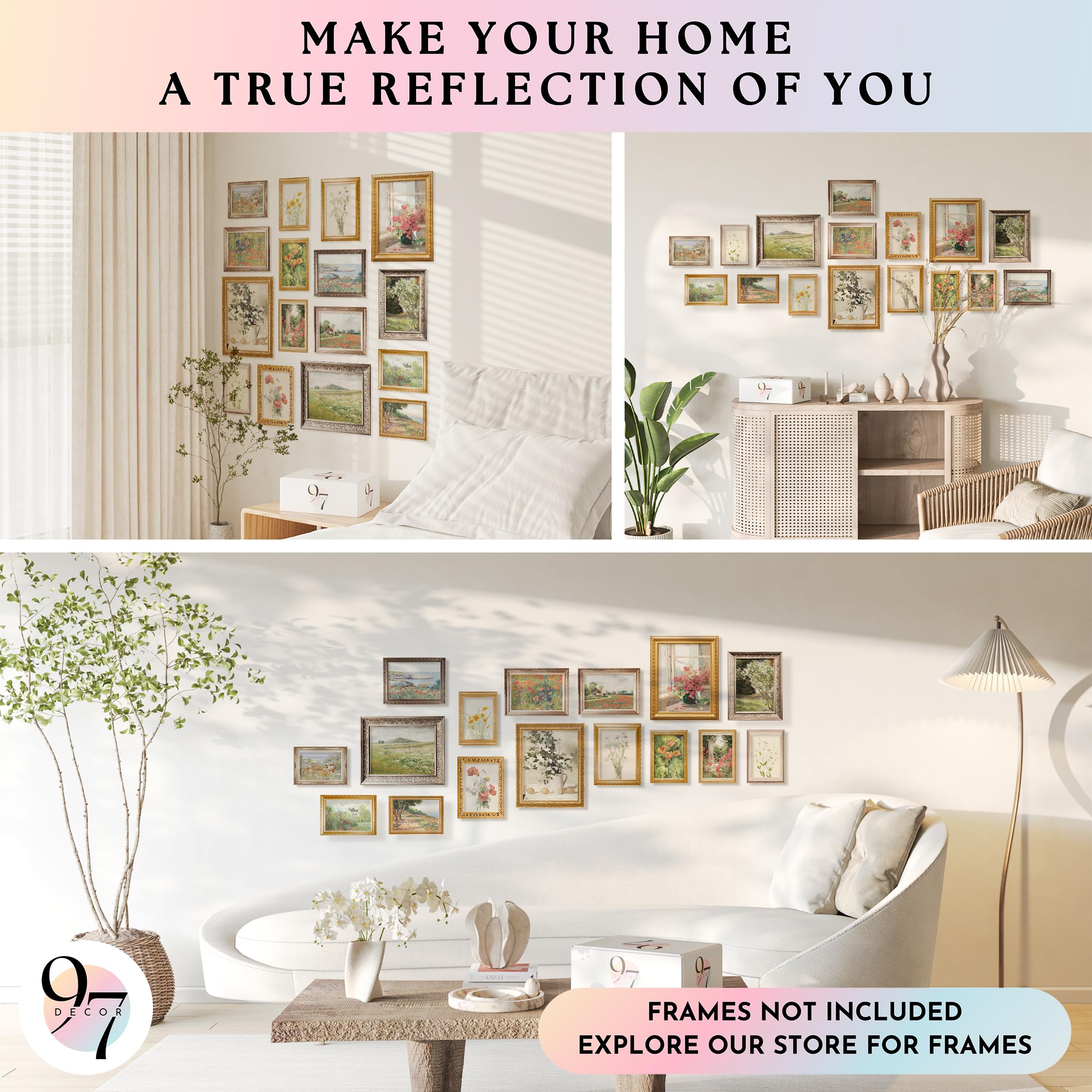 Amazon.com: 97 Decor Vintage Floral Wall Art - 16 Flower