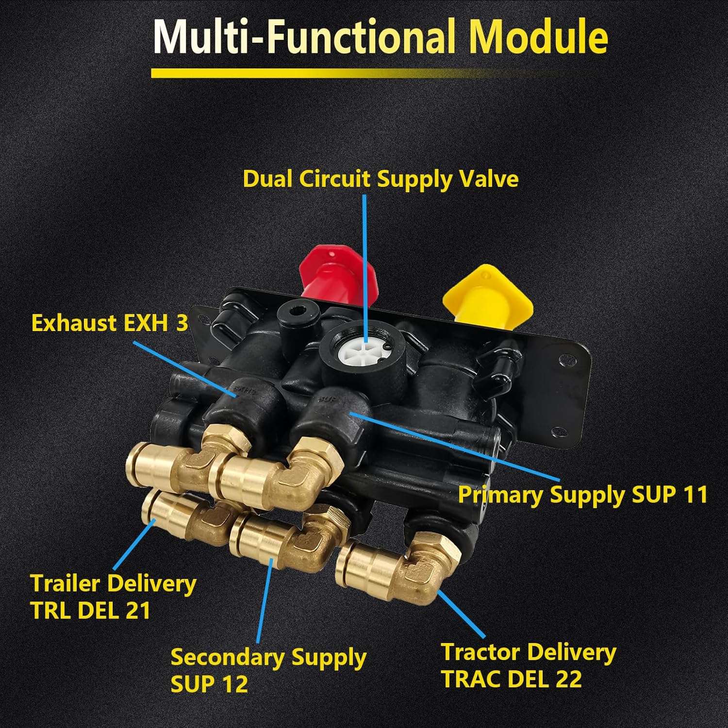 802804 Type Trailer Parking Air Brake Dash Control Valve Fit For Freightliner Cascadia Trucks 5018303 BX802804