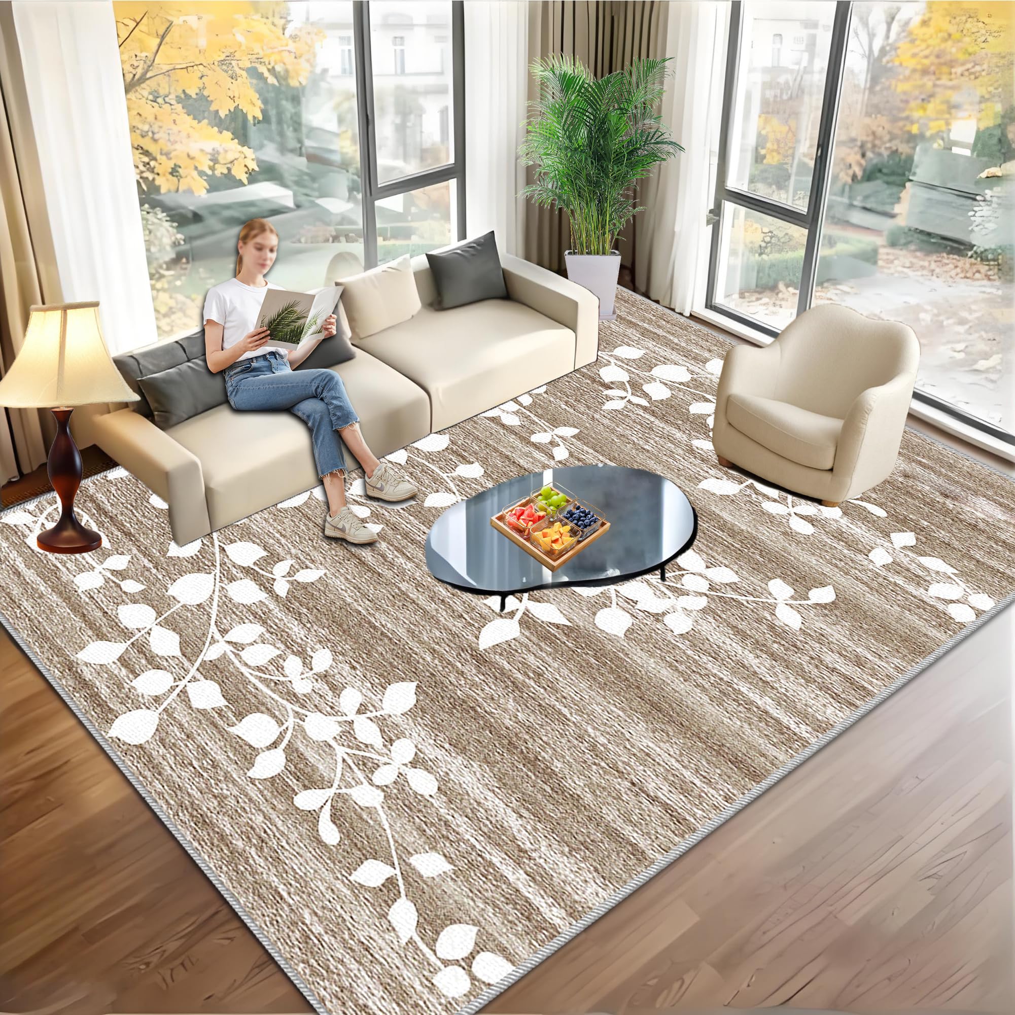 Tapis de sol antidérapant au design moderne pour le salon