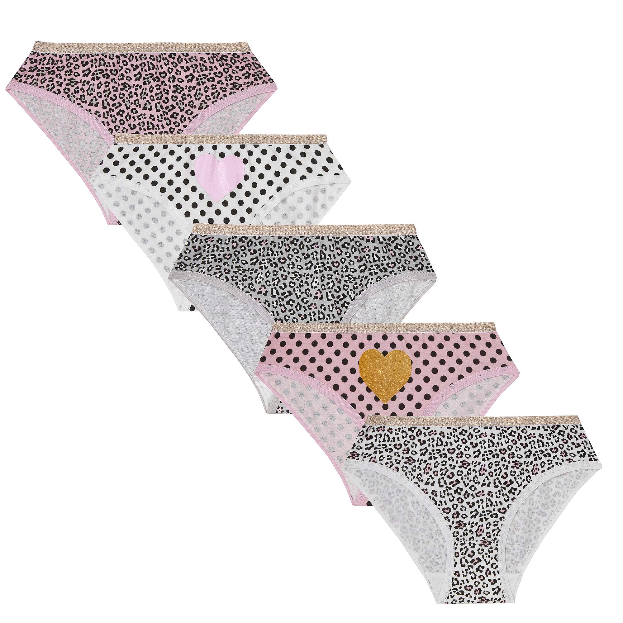 Lora Dora Girls Briefs Pink/Grey 4-5 Years x 5 Pairs