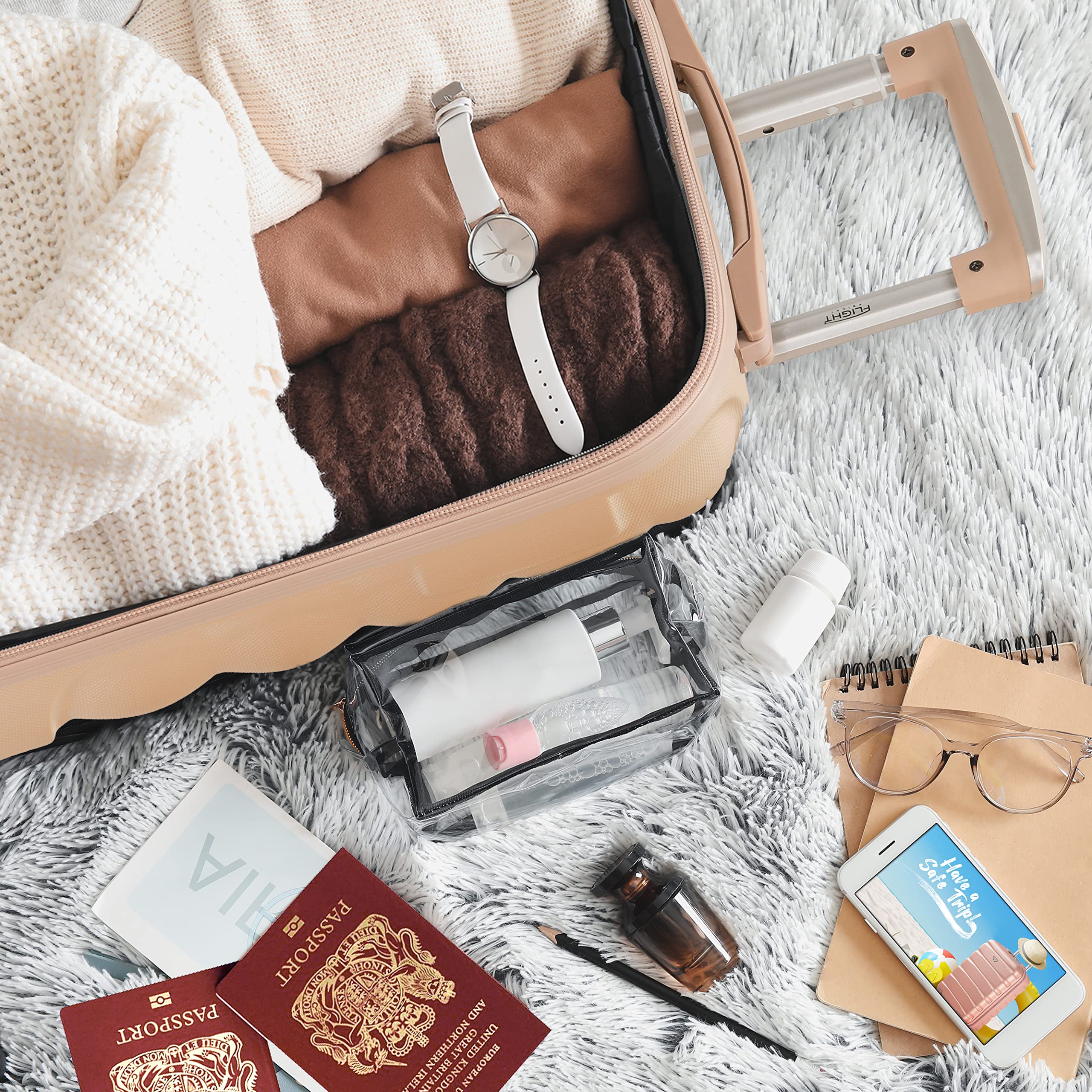 Flight Knight Bubble Suitcase Ryanair easyJet Jet2 Approved 8 Wheel Hardcase Suitcases Cabin or Medium & Large Check-in Sizes