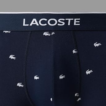Lacoste Men's Cotton Stretch Mini Croc Print Trunks, 3-pack (s)