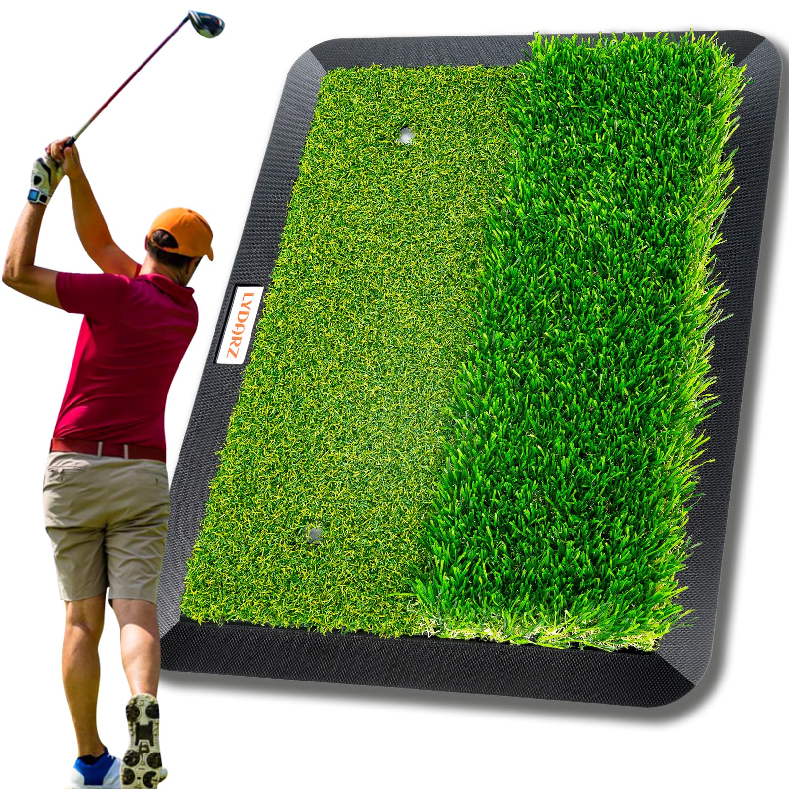 Dual-Turf Portable Golf Training Equipment - Fairway & Rough Turf Golf Mat, Golf Hitting Mat, Golf Practice Mats with Turf for Chipping & Swing Practice - Ideal Golf Practice Mat for Home and Backyard