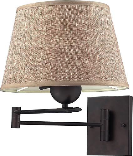 Brazo oscilante de 1 luz en bronce envejecido, LED que ofrece hasta 800 lúmenes (equivalente a 60 W) con función completa