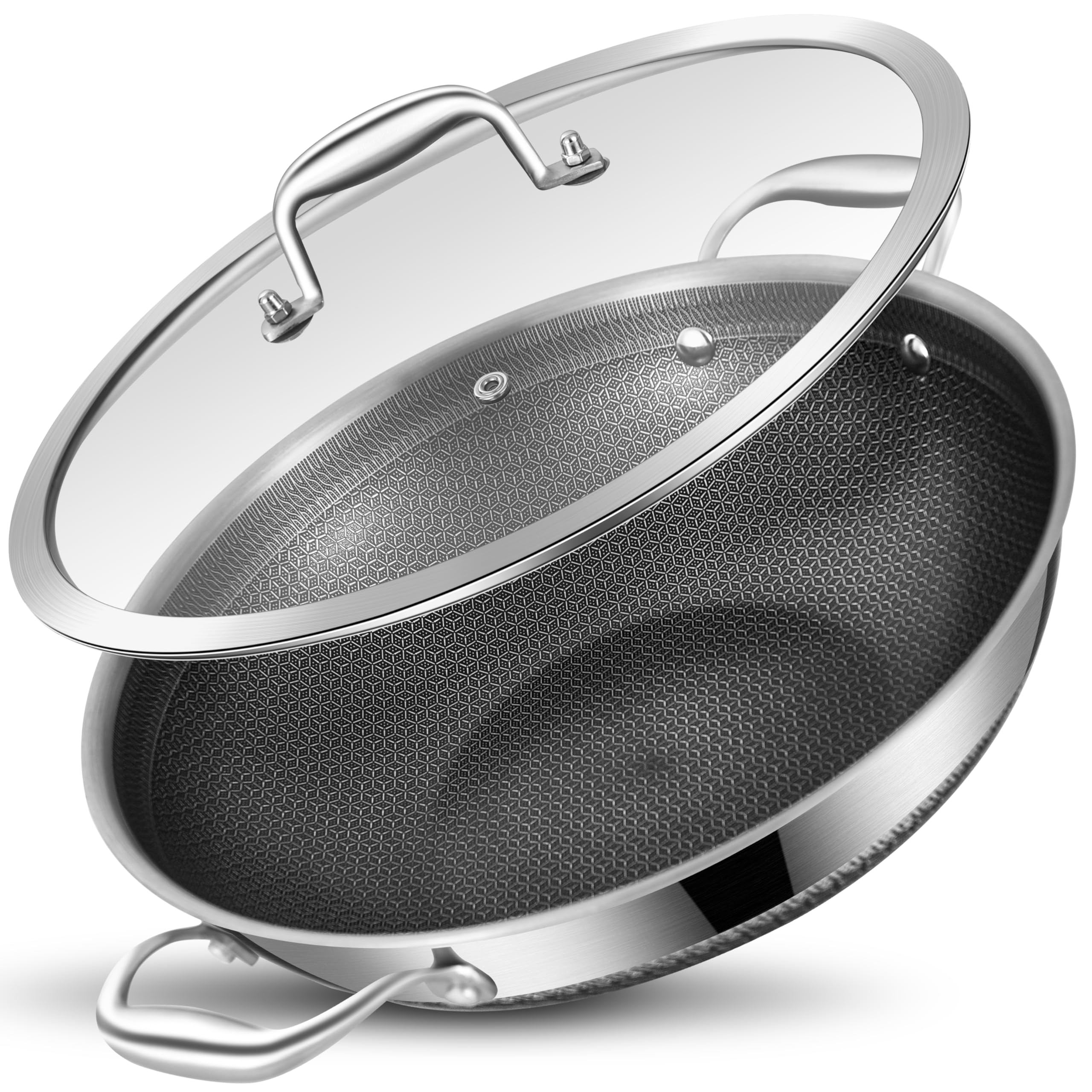 Amazon.com: LOLYKITCH 13 Inch New Hybrid Tri-Ply Stainless Steel