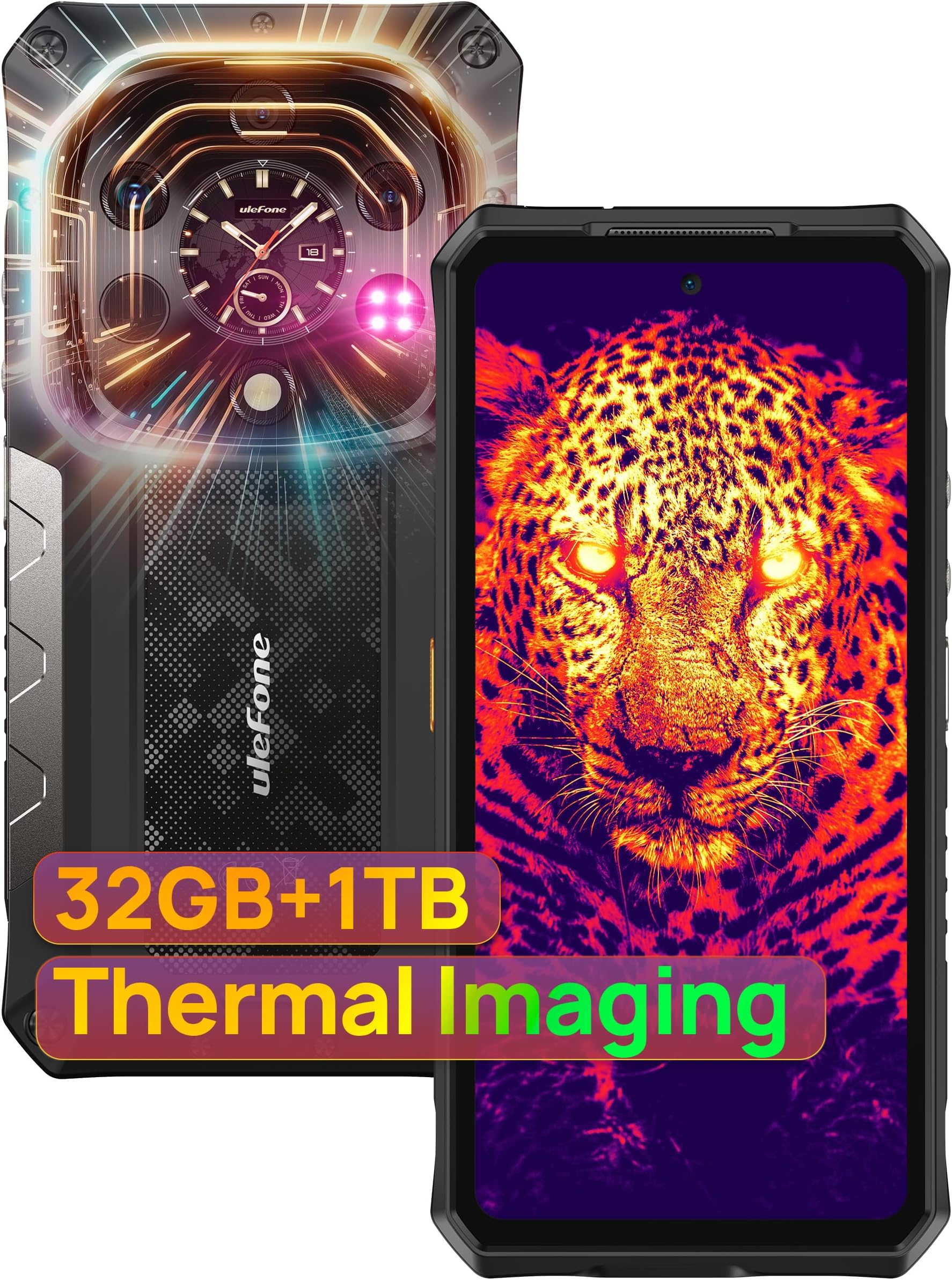 Ulefone Armor 28 Ultra Thermal, 5G AI Rugged Phone, 32GB+1TB/2TB Expansion, MTK Dimensity 9300+, 6.67" AMLOD Dual Screen, 64MP+50MP+50MP, 10600mAh/120W, IP68/IP69K, 8K Video, Widevine L1