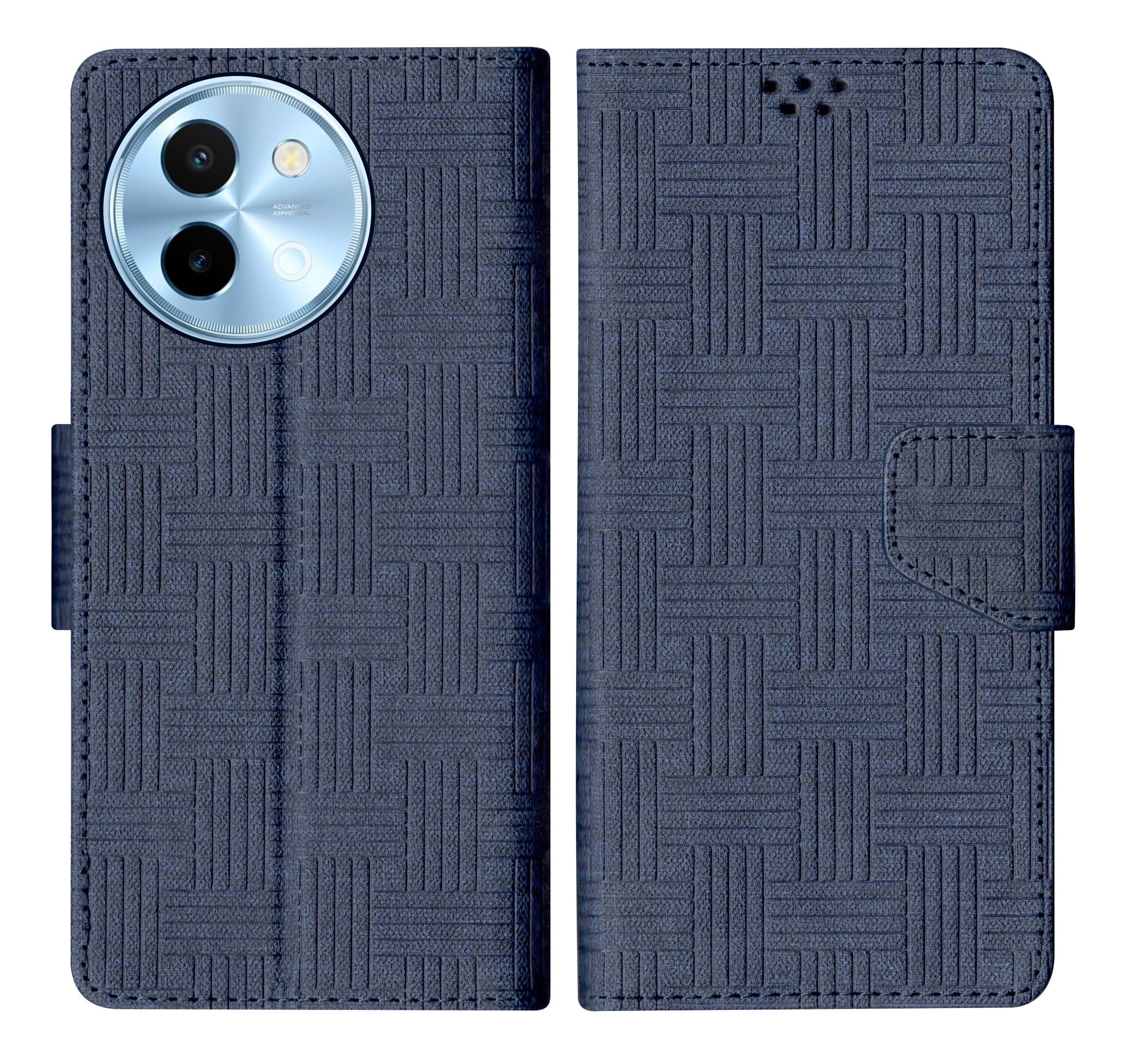 SBMS Flip Cover for Vivo Y58 5G Back Cover Case with Magnatic Closure|Inbuilt Stand|Card & Money Pocket (Mat Blue)