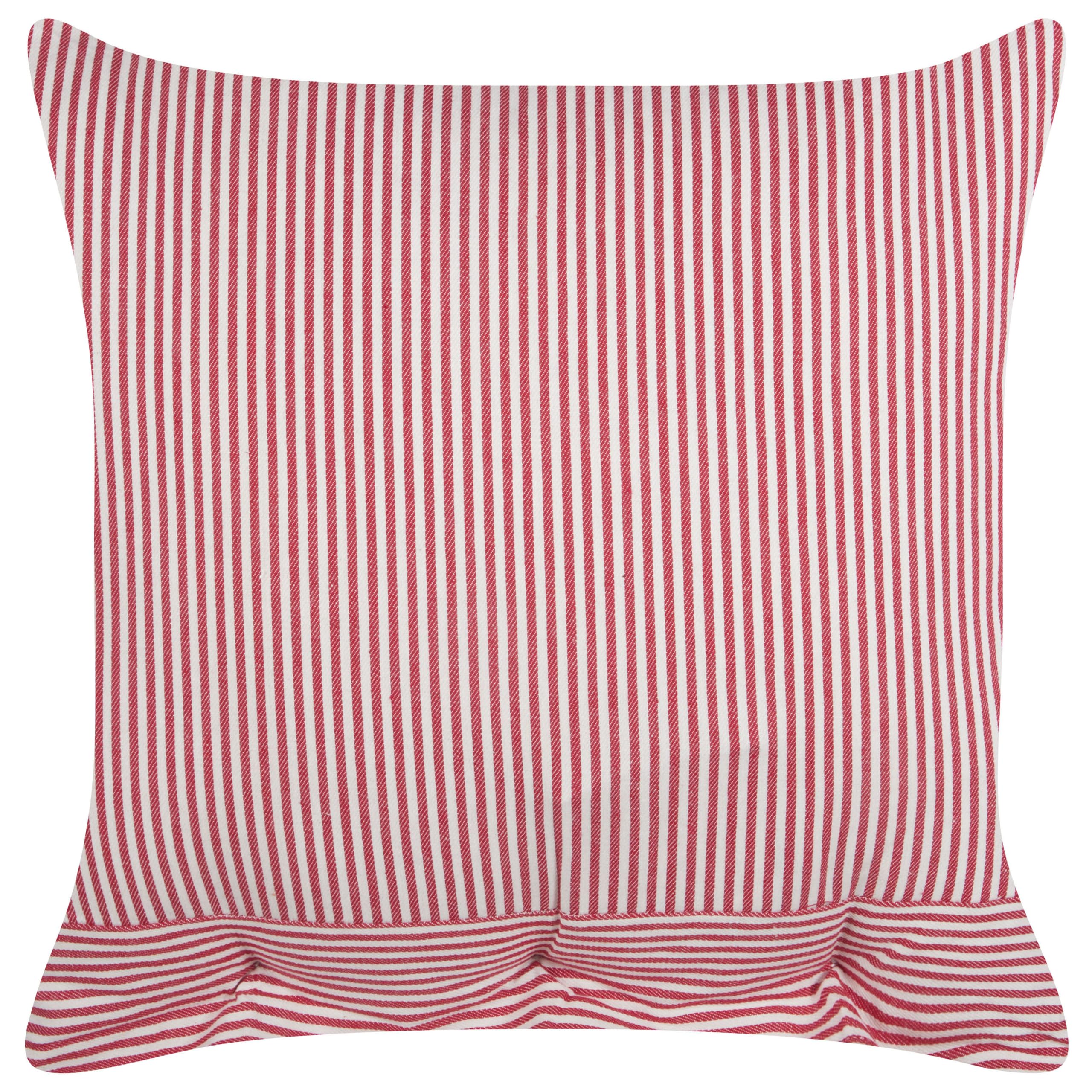 Beliani Dekokissen 2er Set Baumwolle rot/weiß gestreift 45x45 cm mit Knöpfen Aalita