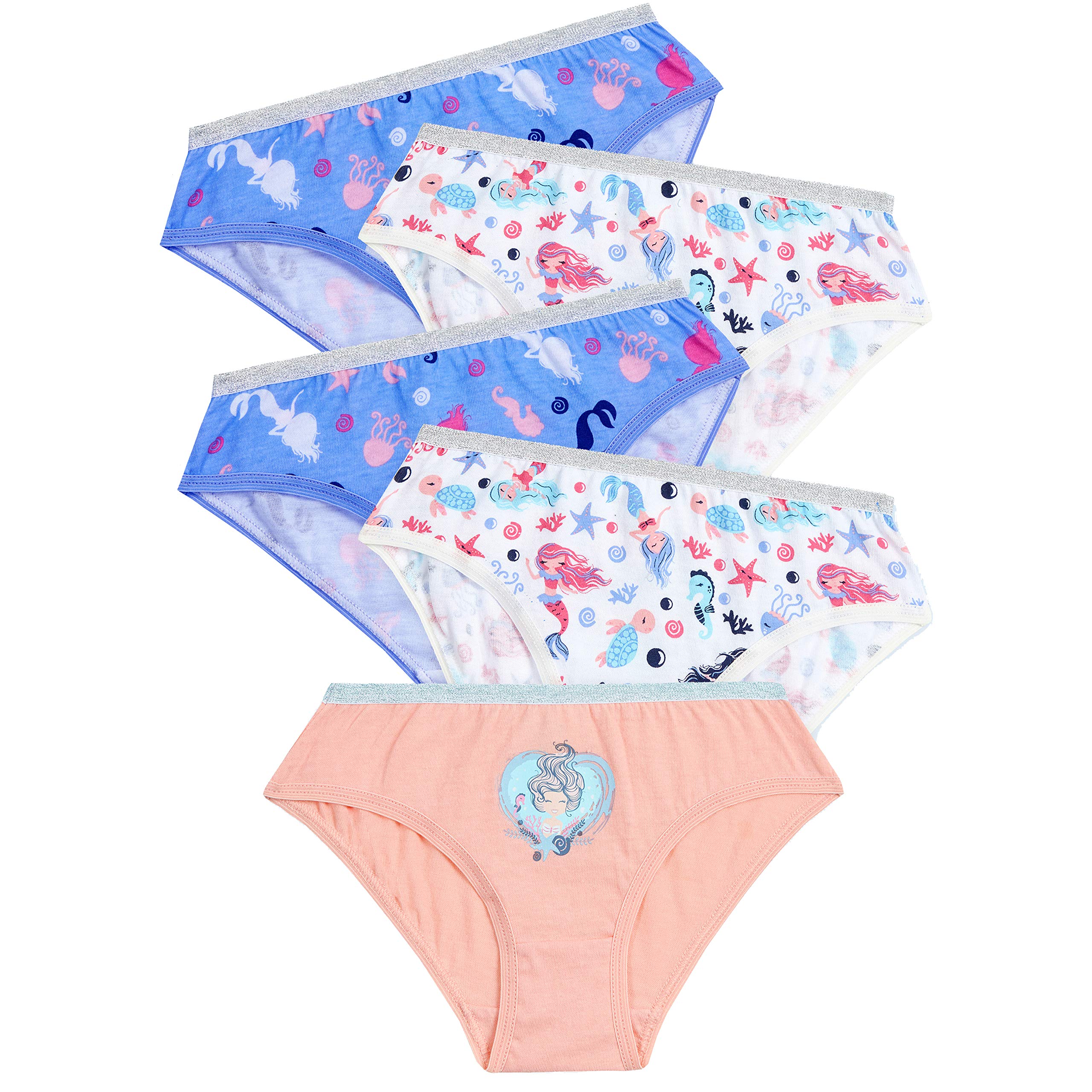 Metzuyan Girls Sea Briefs Underwear Hipsters 100% Cotton Underpants Knickers 2-3