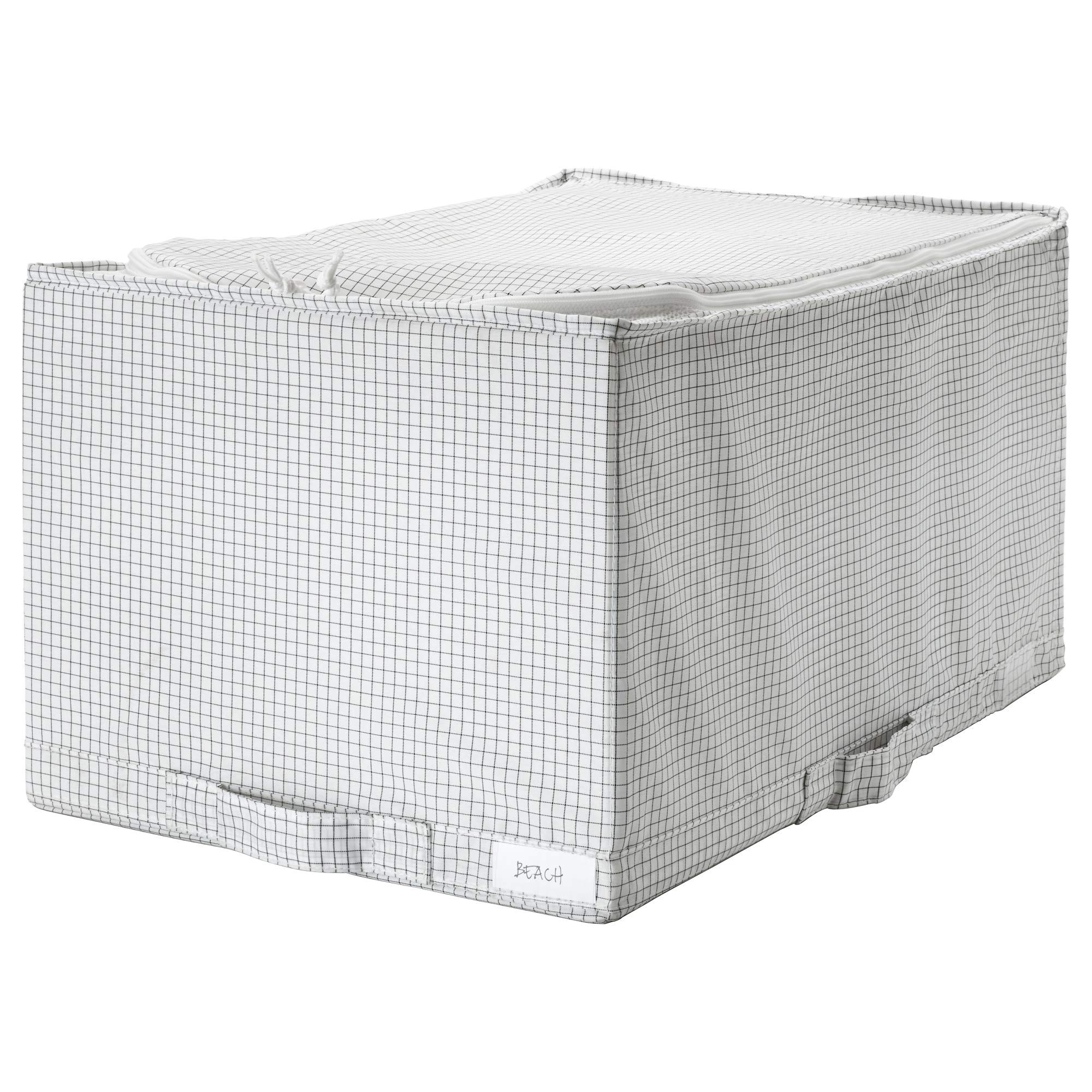 MBI Coffre de rangement blanc/gris Dimensions assemblé : largeur 34 cm, profondeur 51 cm, hauteur 28 cm.