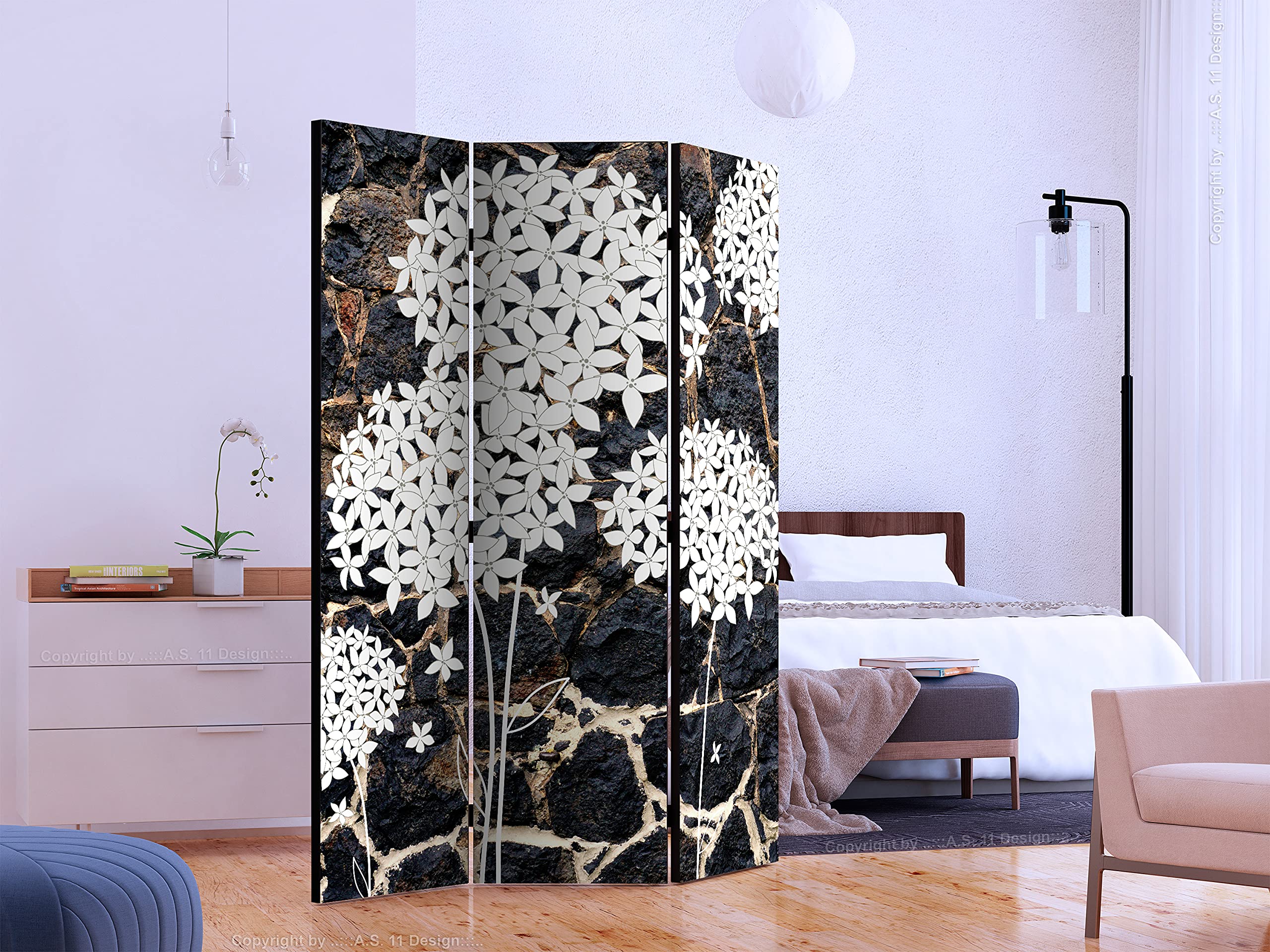 murando - Paravento da Interno Fonoassorbente, 3 Pannelli, 135x172 cm