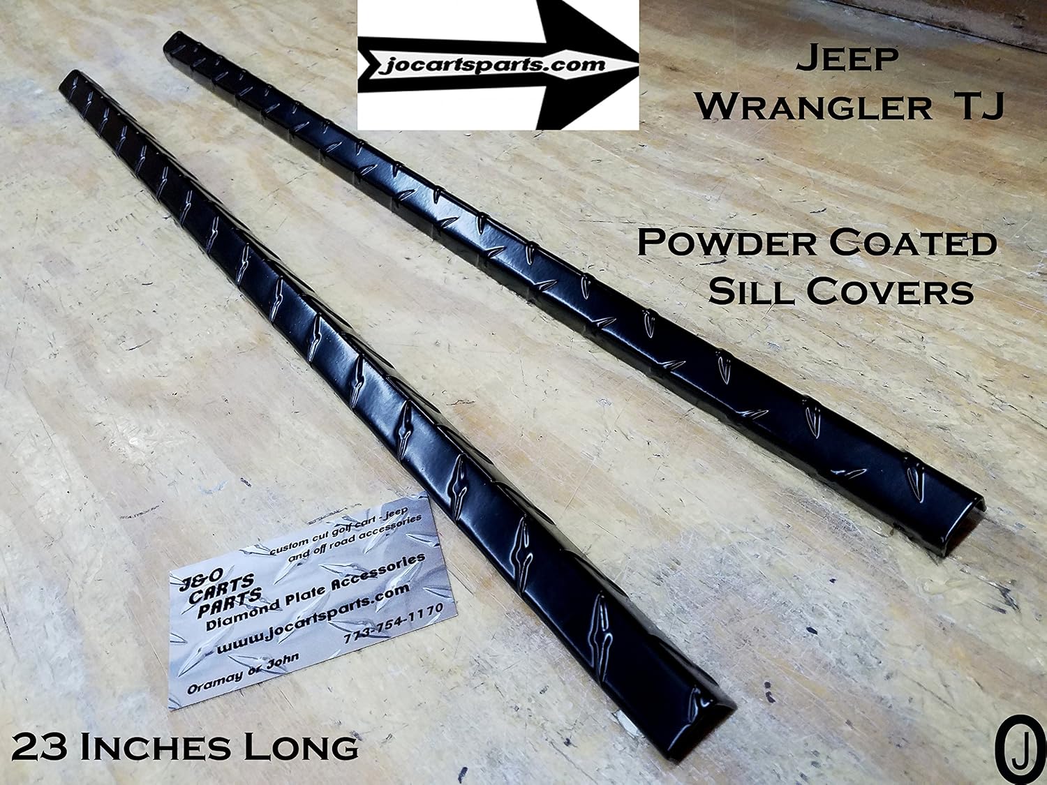 Fits Jeep Wrangler TJ Aluminum Diamond Plate Black Powder Coated Door Entry Guard-Sills 23 inch Long