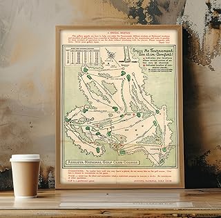 Golf Wall Art Poster Decor - Vintage 1954 Masters Augusta National Golf Club Course - Golf Gifts for Men and Women - Golf Gifts for Men and Women - Unframed Artwork (11"x15")