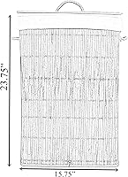 Vista 4 de Cesto rectangular de bambú plegable impermeable con tapa y asas para organizador, ropa, juguetes duraderos contenedor de lavado para fácil transporte