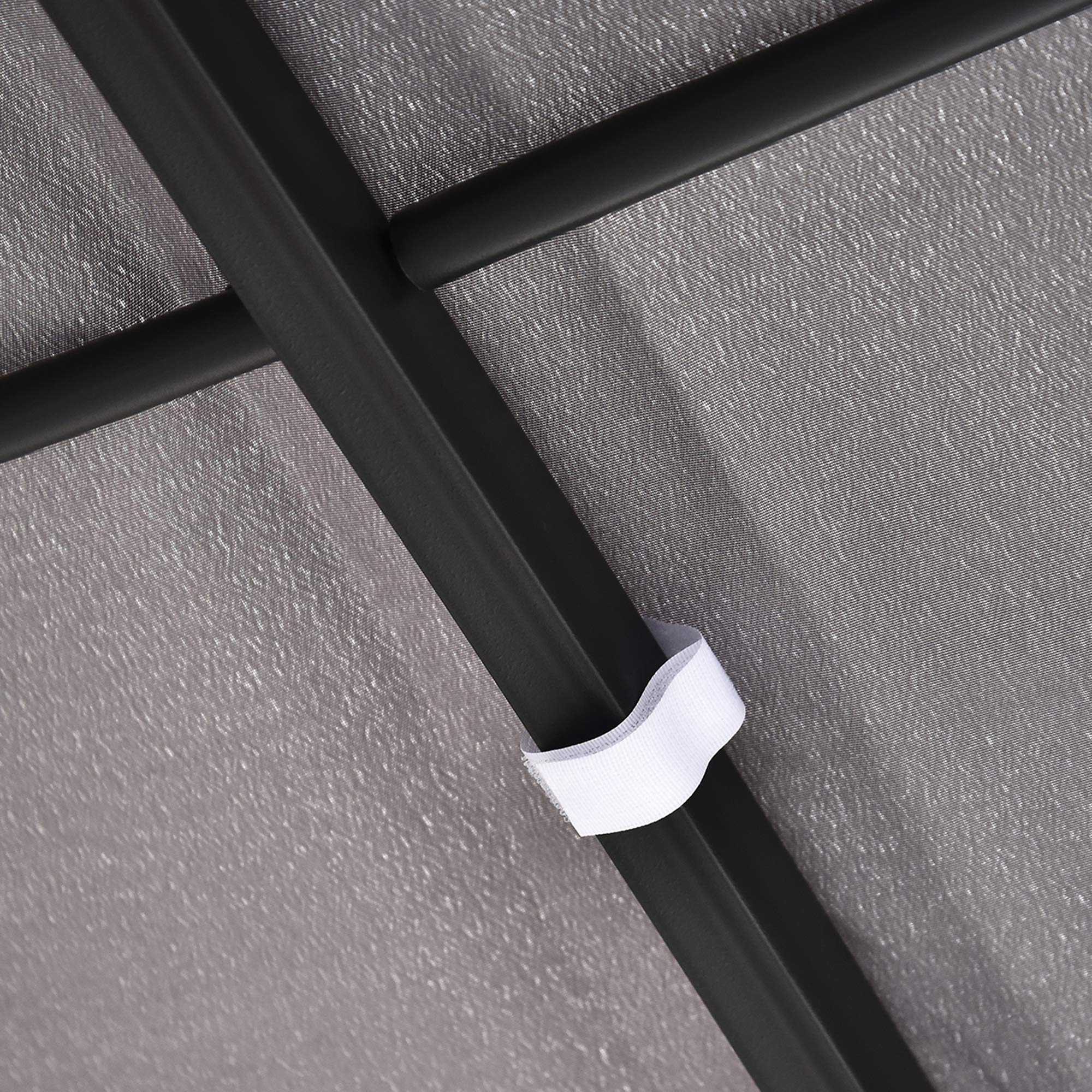 Outsunny Cenador de Jardín 3x3 m Pérgola con Toldo y 16 Orificios de Drenaje para Patio Terraza Metal y Poliéster 180 g/m² Resistente Gris