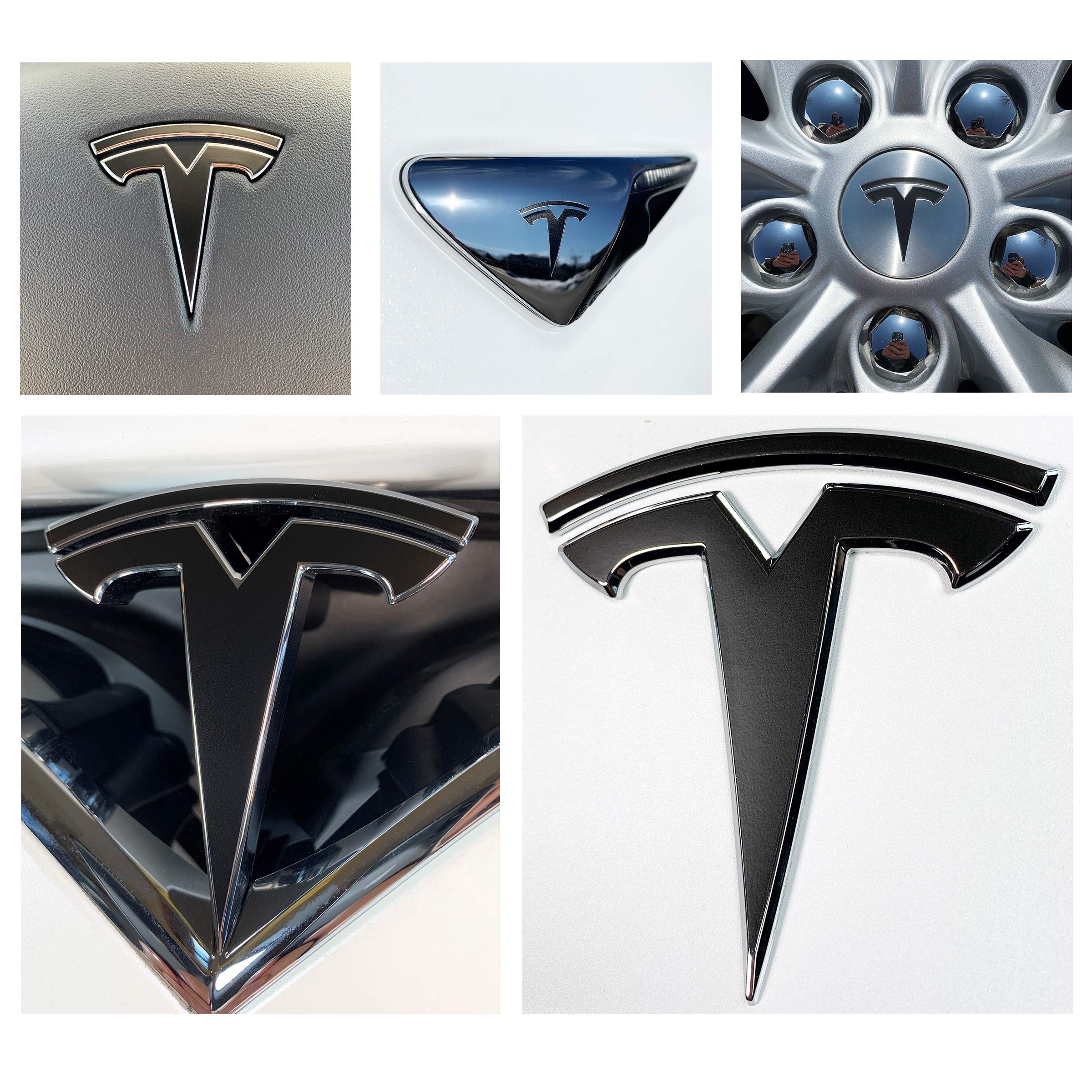 Custom Cut Graphics Logo Decal Wrap for Tesla Model X, 14-pc Set (Satin Black)