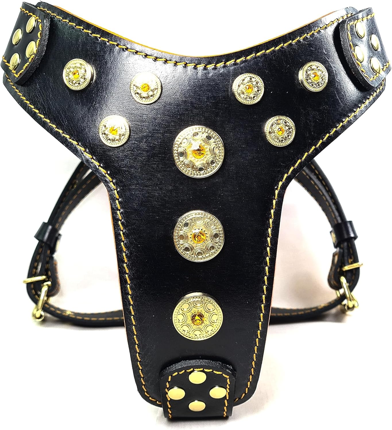 Bestia Bijou Genuine Leather Studded Dog Harness for Medium to Large Breeds