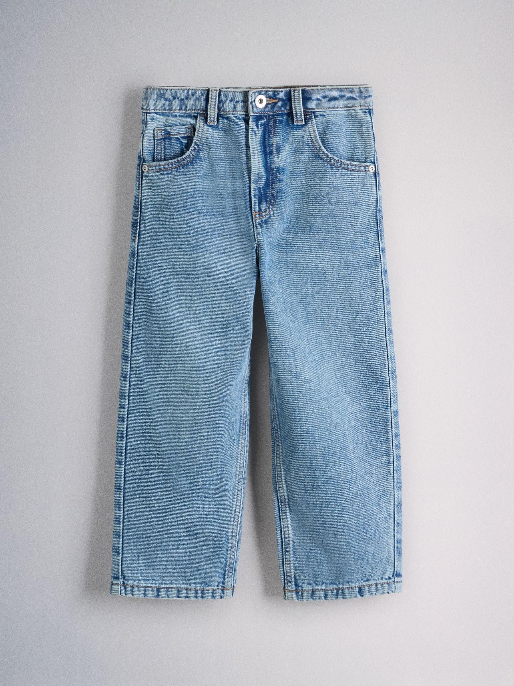 THE SET Ragazzo Confezione da 2 Jeans Ampi | Bambino, Standard, Mid Rise, Zipper, Trouser, 100% cotone