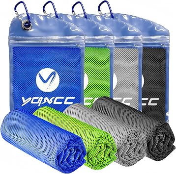 YQXCC 4 Pack Cooling Towels 40"x12", Ice Cool for Neck & Face