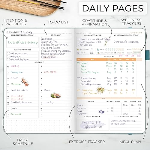 Miniatura 4 de Clever Fox Wellness Planner Premium - Diario de estilo de vida diario para apoyar la salud, la nutrición y el ejercicio - Diario de vida saludable