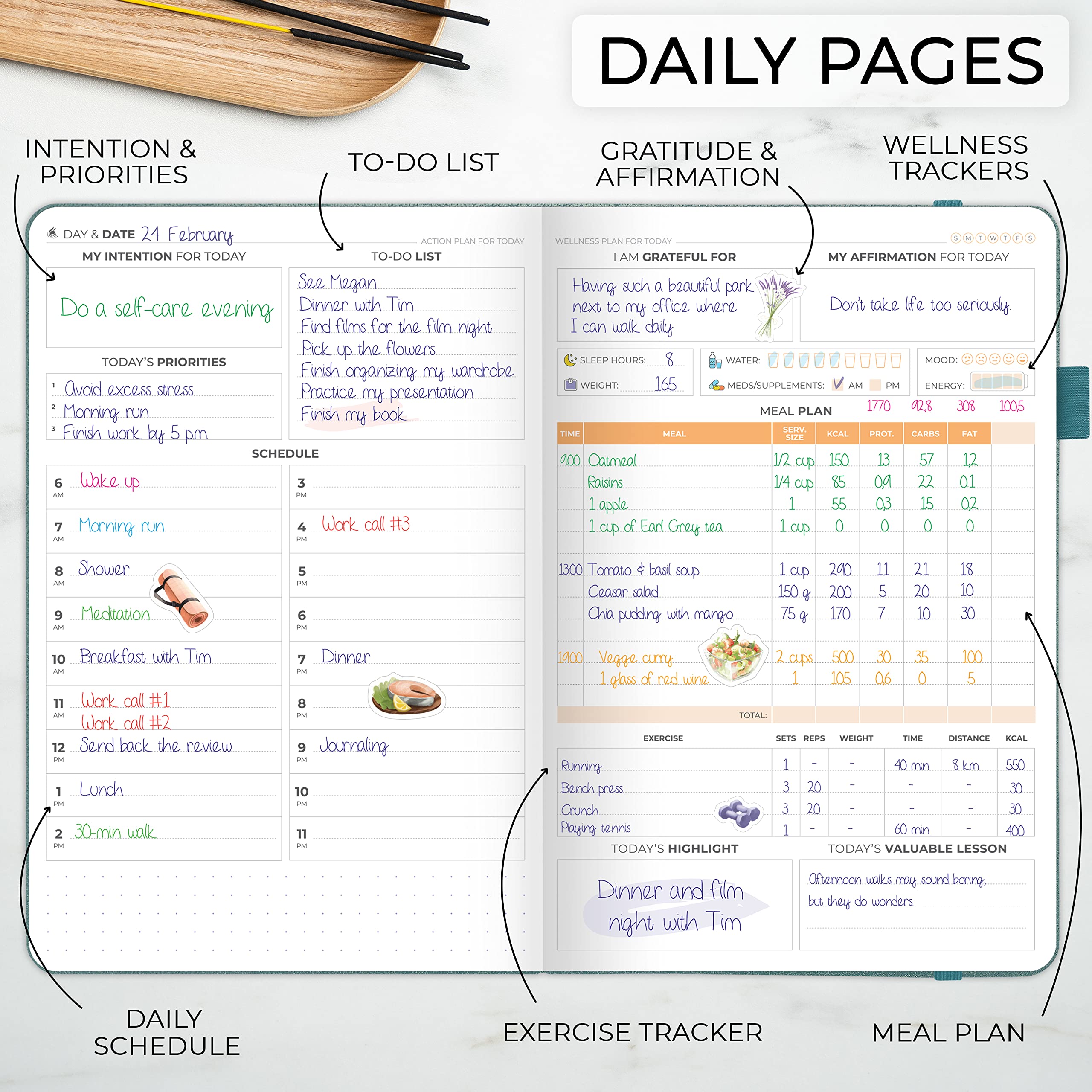 Clever Fox Wellness Planner Premium, Daily Lifestyle Journal to Support Health, Nutrition & Exercise - Image 4