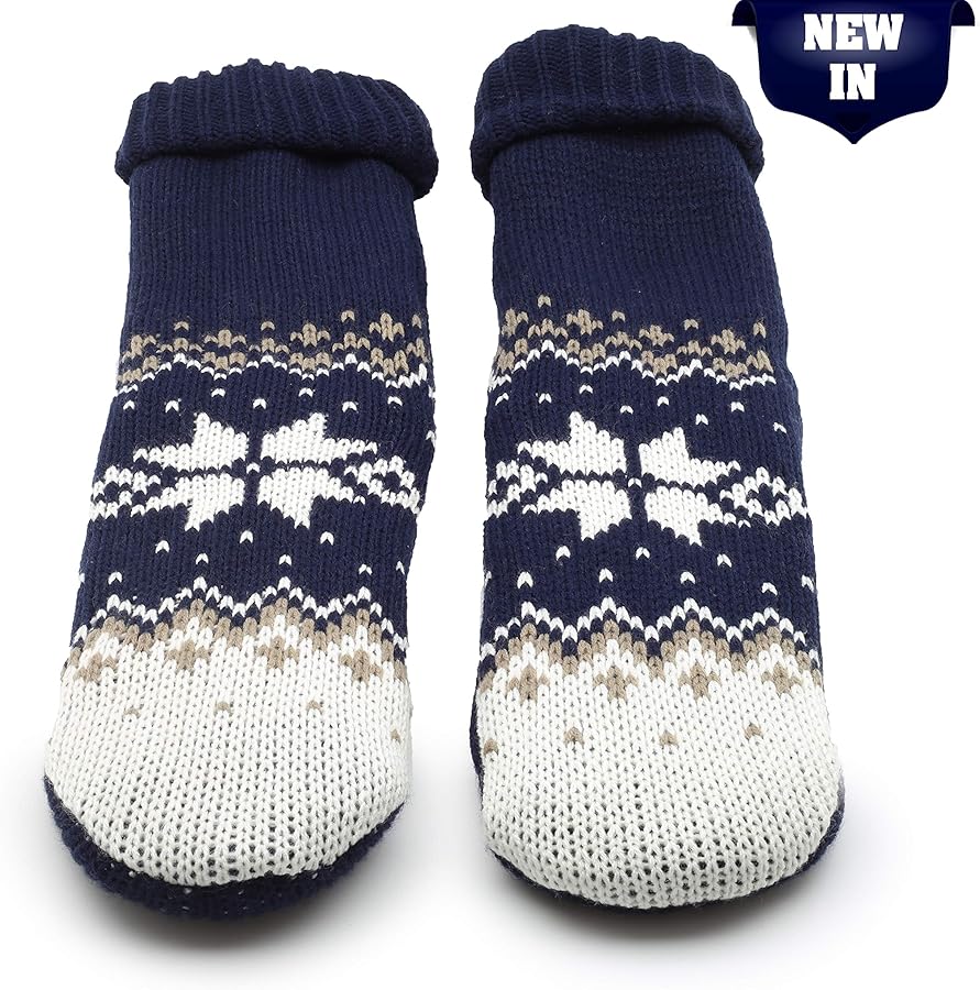 BOER Calzini pantofole invernali, antiscivolo, morbidi, comodi, ideali