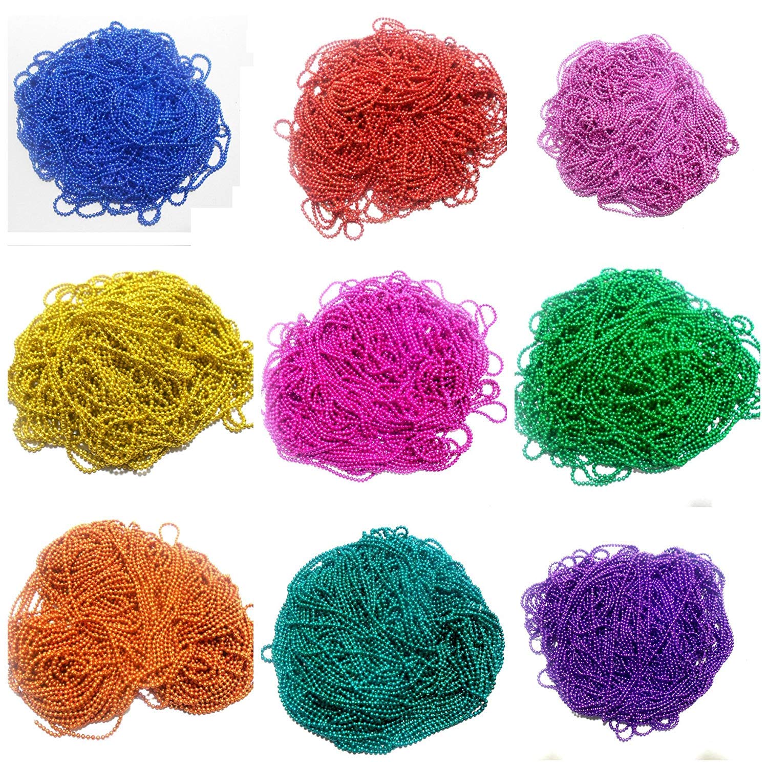 GOELX Ball Chains for Jewellery Making, Set of 9 Colours with Elegant Storage Boxes!!